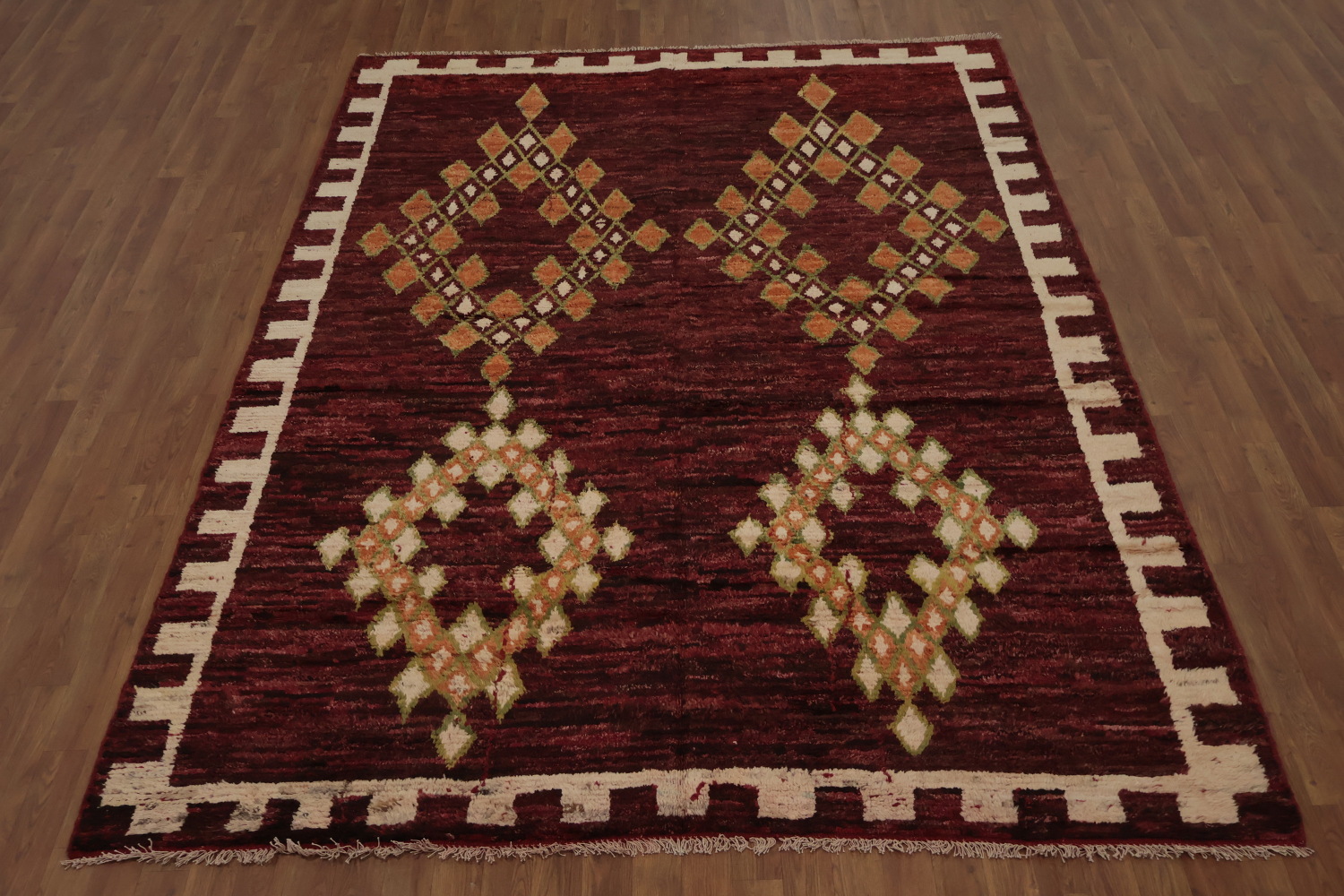 Handcrafted Moroccan Area Rug 7x10 with Eye-Catching Geometric Patterns