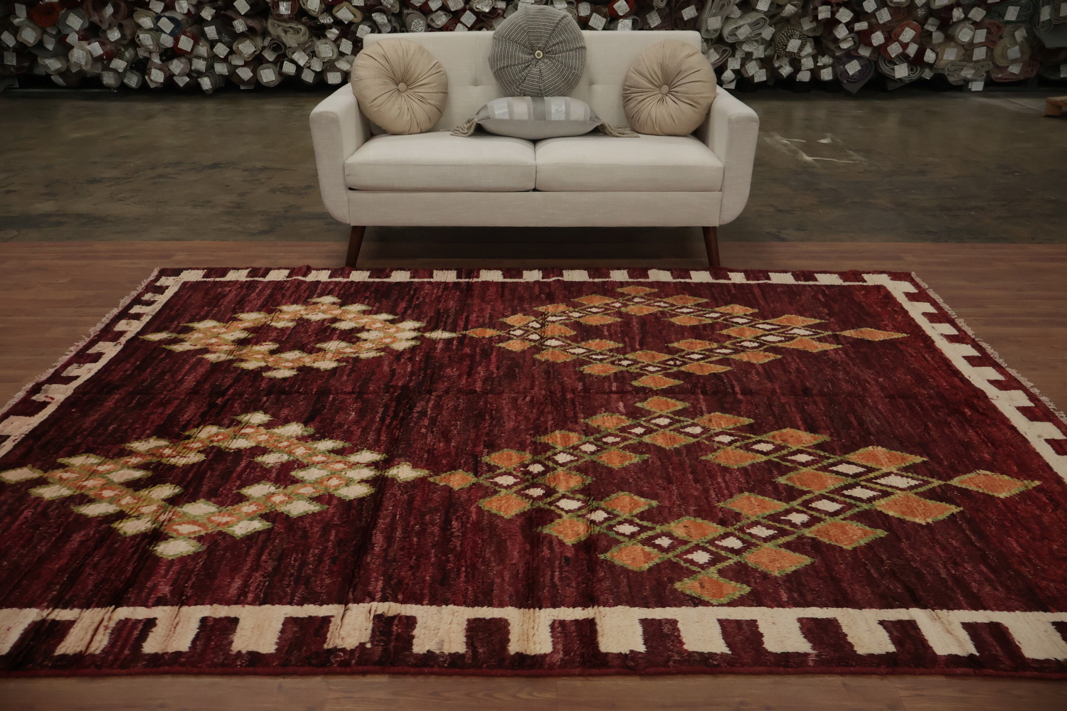 Handcrafted Moroccan Area Rug 7x10 with Eye-Catching Geometric Patterns