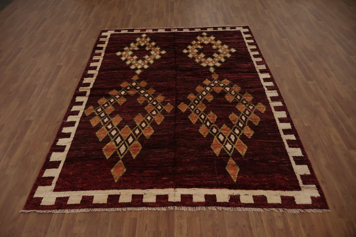 Handcrafted Moroccan Area Rug 7x10 with Eye-Catching Geometric Patterns