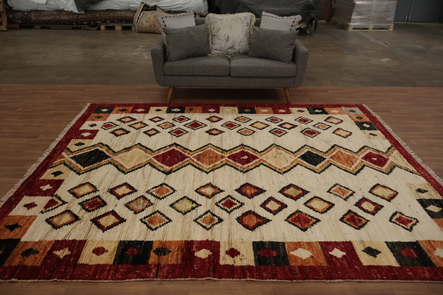 Charming Folk Art-Inspired Moroccan Area Rug 8x10 for Cozy Spaces