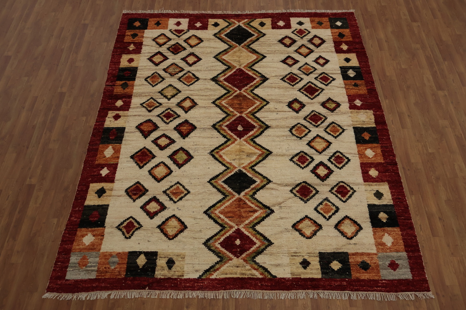 Charming Folk Art-Inspired Moroccan Area Rug 8x10 for Cozy Spaces