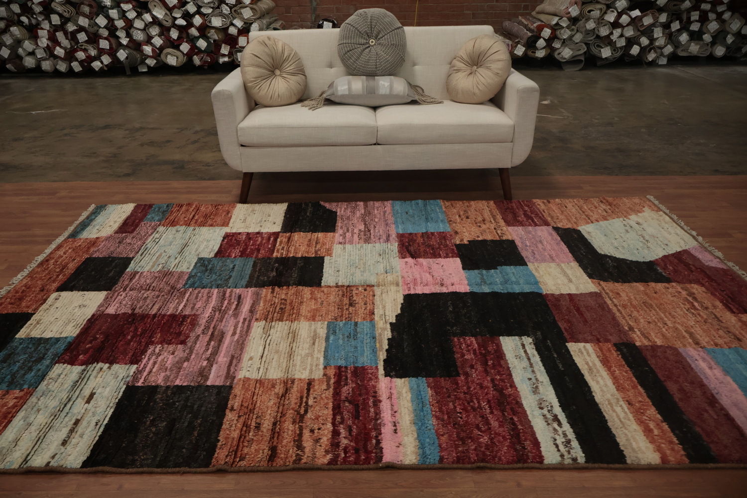 Geometric Moroccan Wool Area Rug 6x10