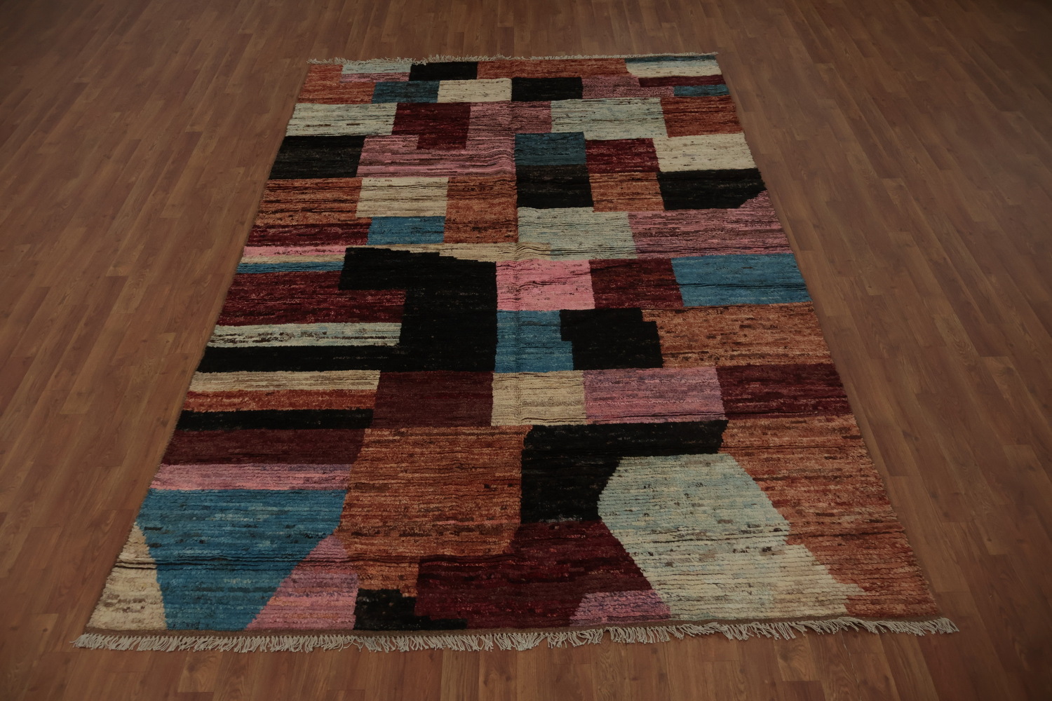 Geometric Moroccan Wool Area Rug 6x10
