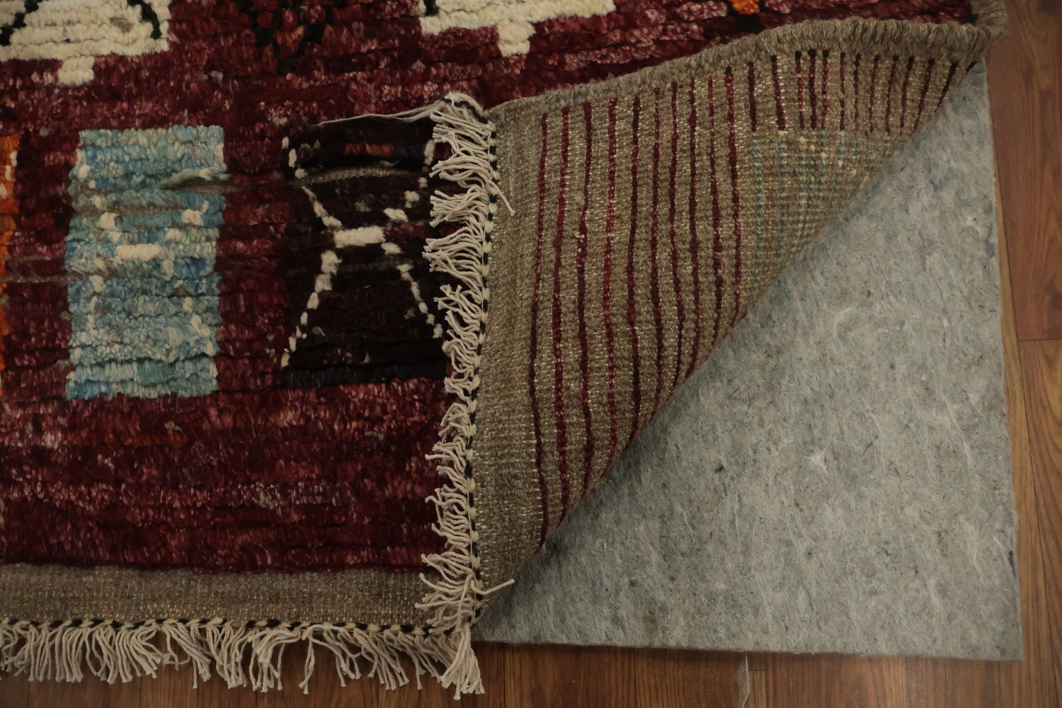 Artisanal Moroccan Wool Area Rug 6x10 in Rich Earthy Tones