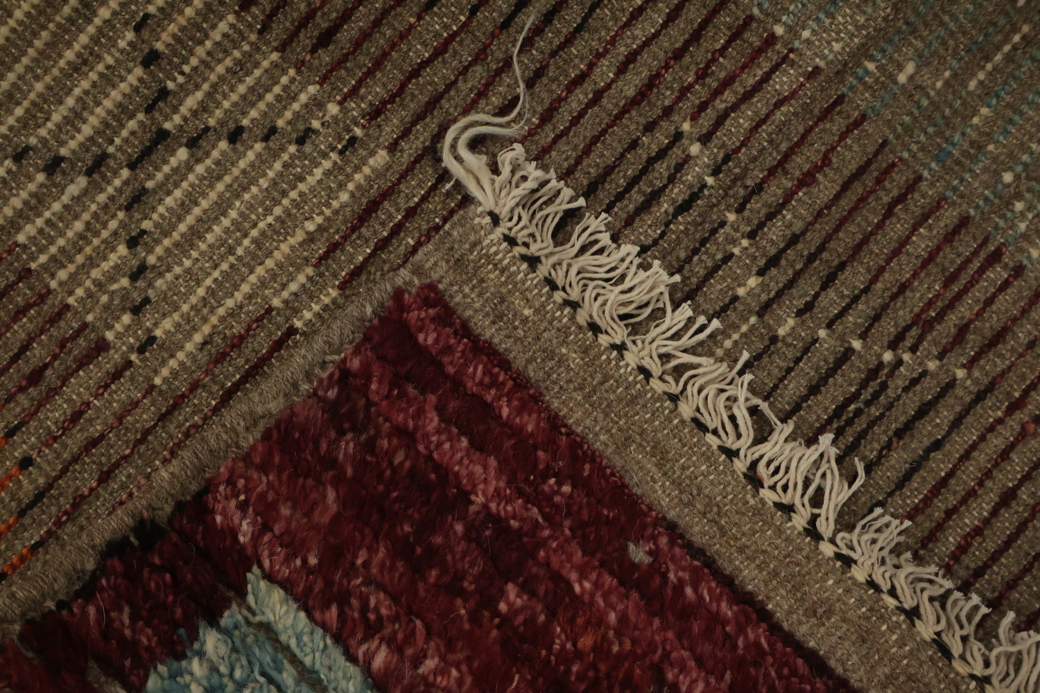Artisanal Moroccan Wool Area Rug 6x10 in Rich Earthy Tones