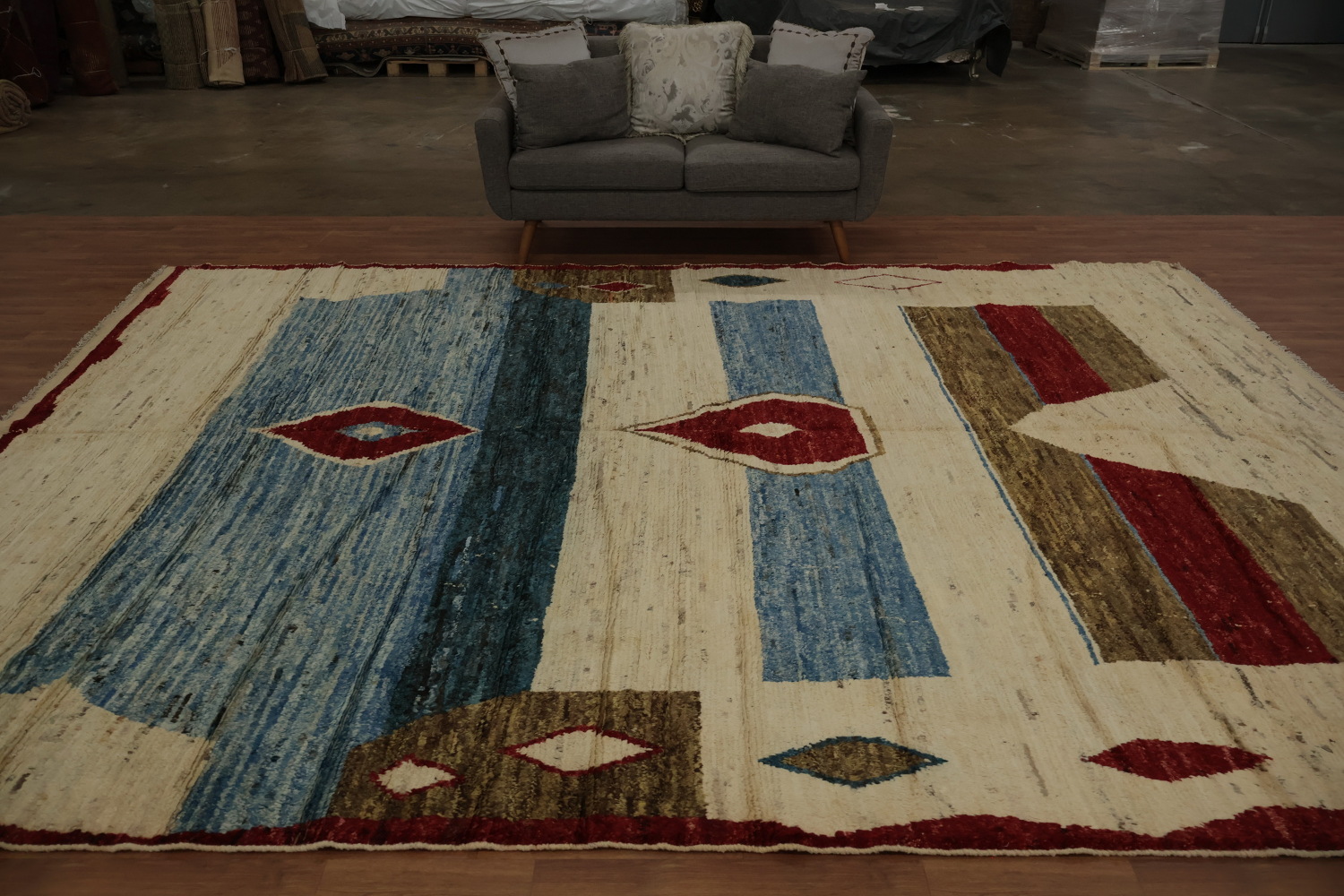 Rustic Geometric Moroccan Large Area Rug 10x14 Adds Warmth to Room