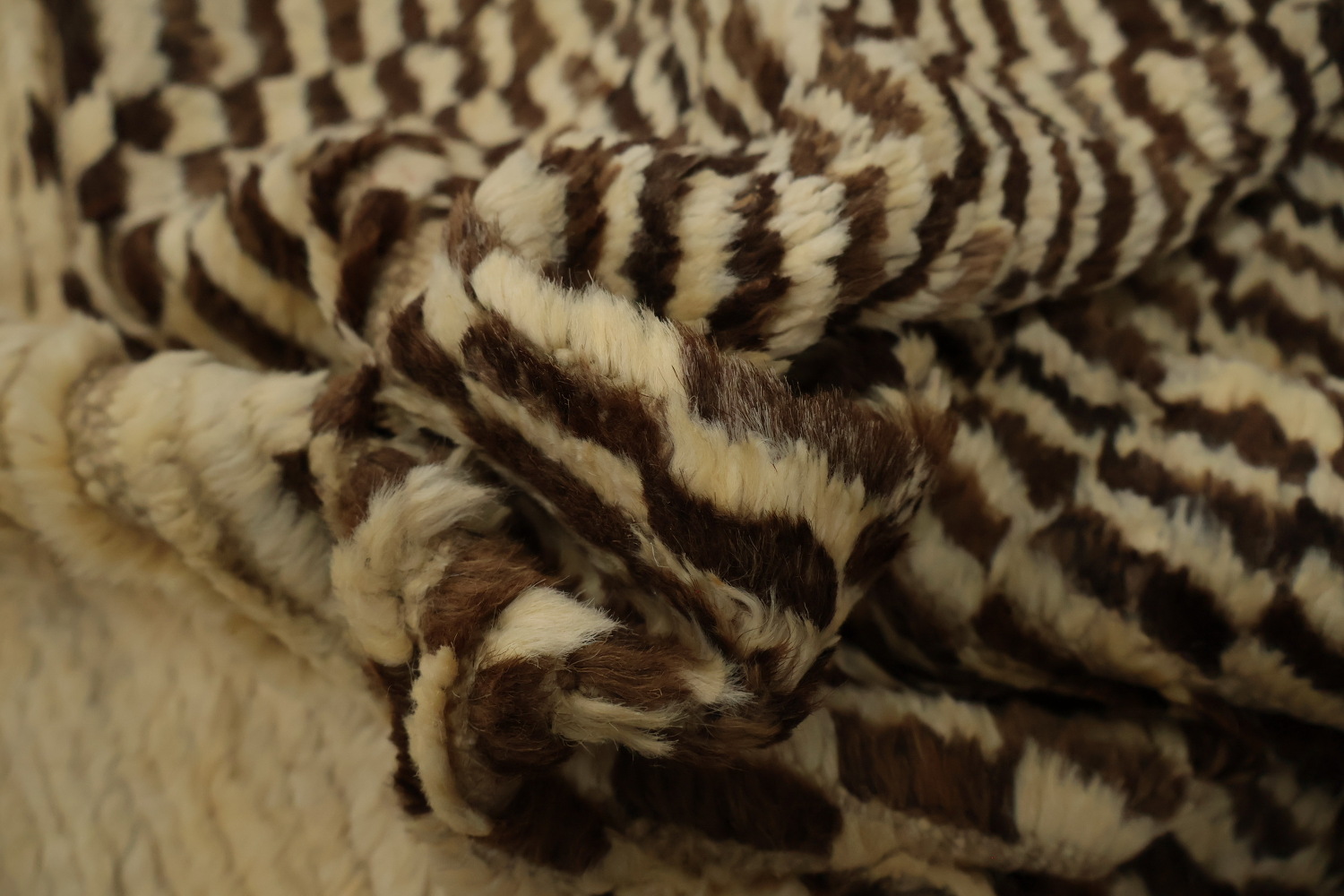 Neutral Toned Moroccan Area Rug 9x12 with Intricate Central Detail