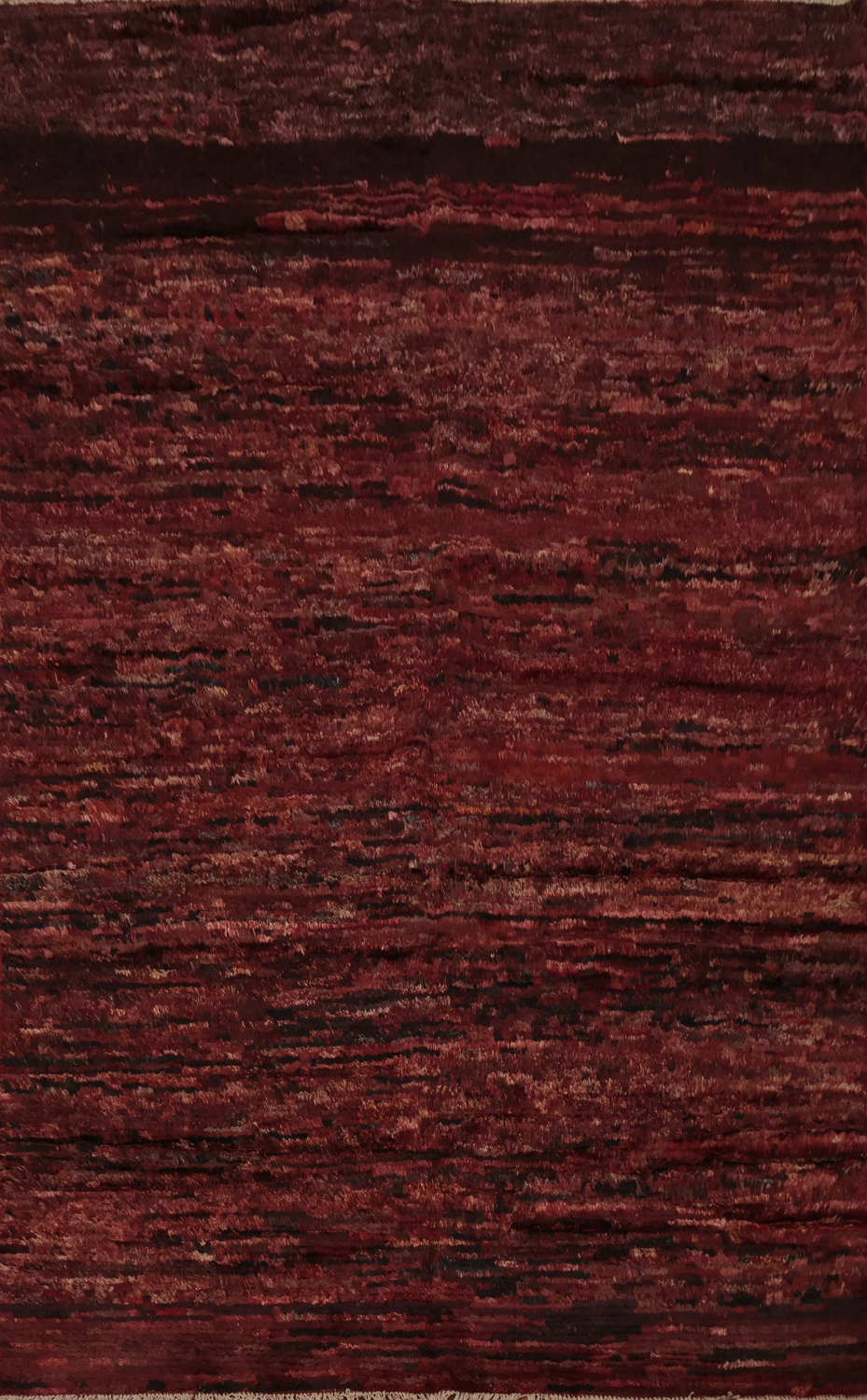 Handcrafted Moroccan Area Rug 7x10 in Vibrant Burgundy Tones
