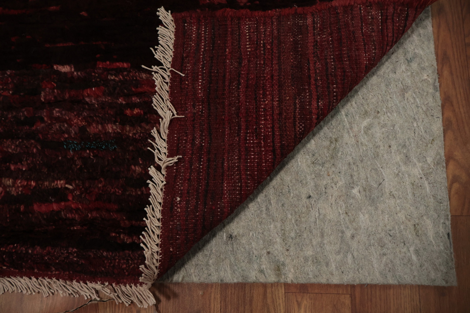 Handcrafted Moroccan Area Rug 7x10 in Vibrant Burgundy Tones