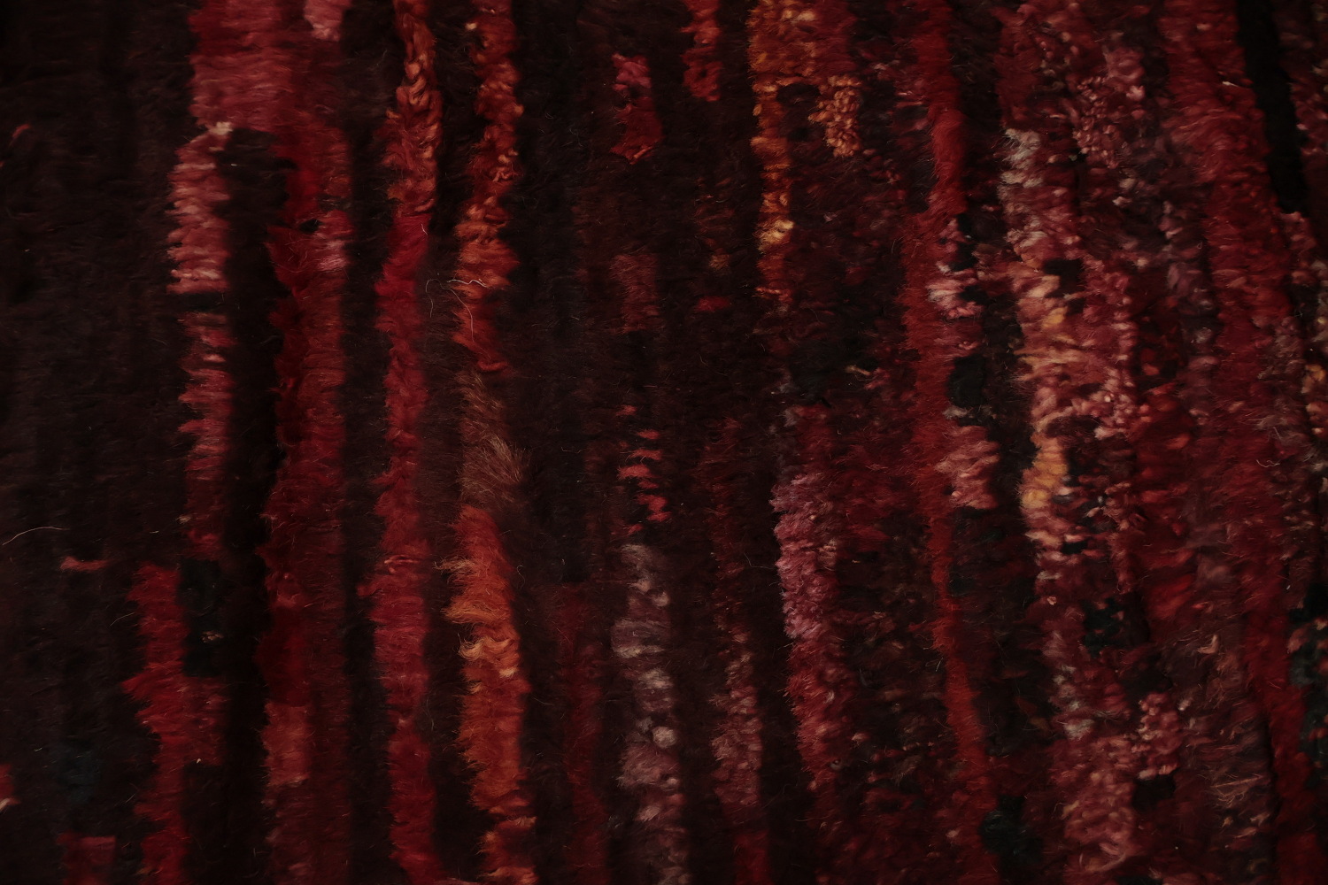 Handcrafted Moroccan Area Rug 7x10 in Vibrant Burgundy Tones