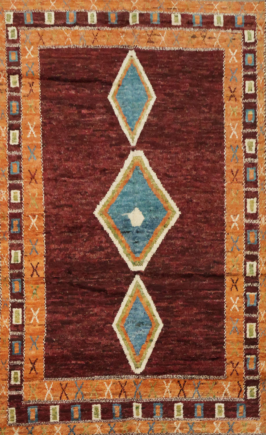 6'x10' Handmade Tribal-Inspired Moroccan Rug in Warm, Multicolored Design