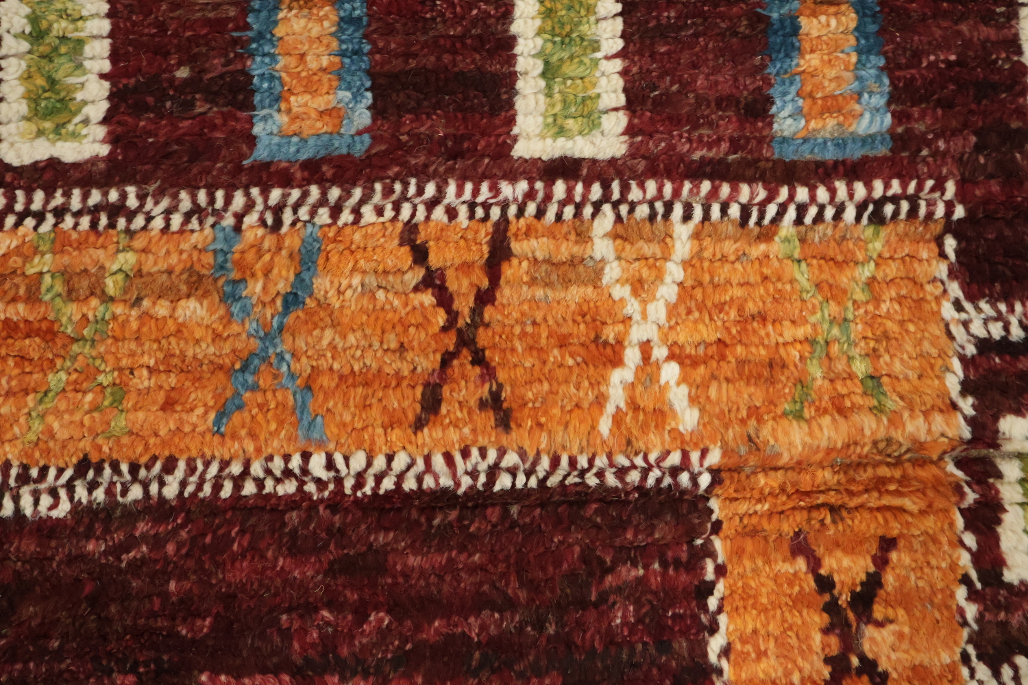 6'x10' Handmade Tribal-Inspired Moroccan Rug in Warm, Multicolored Design