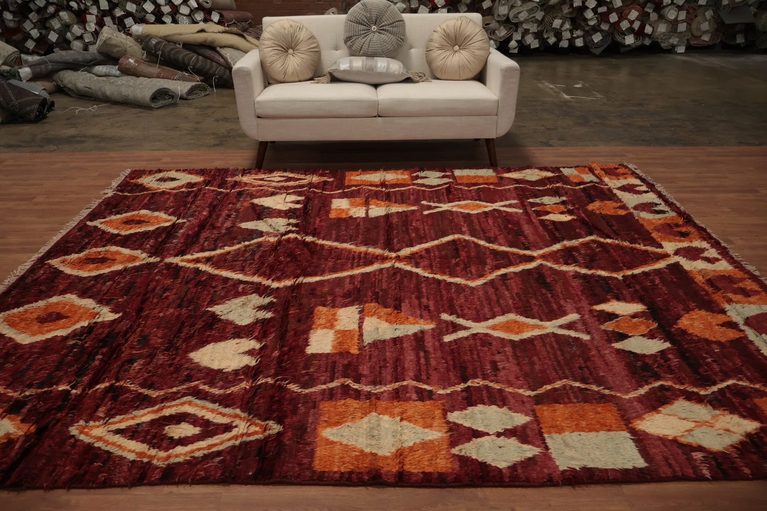 Geometric Moroccan Wool Area Rug 8x10