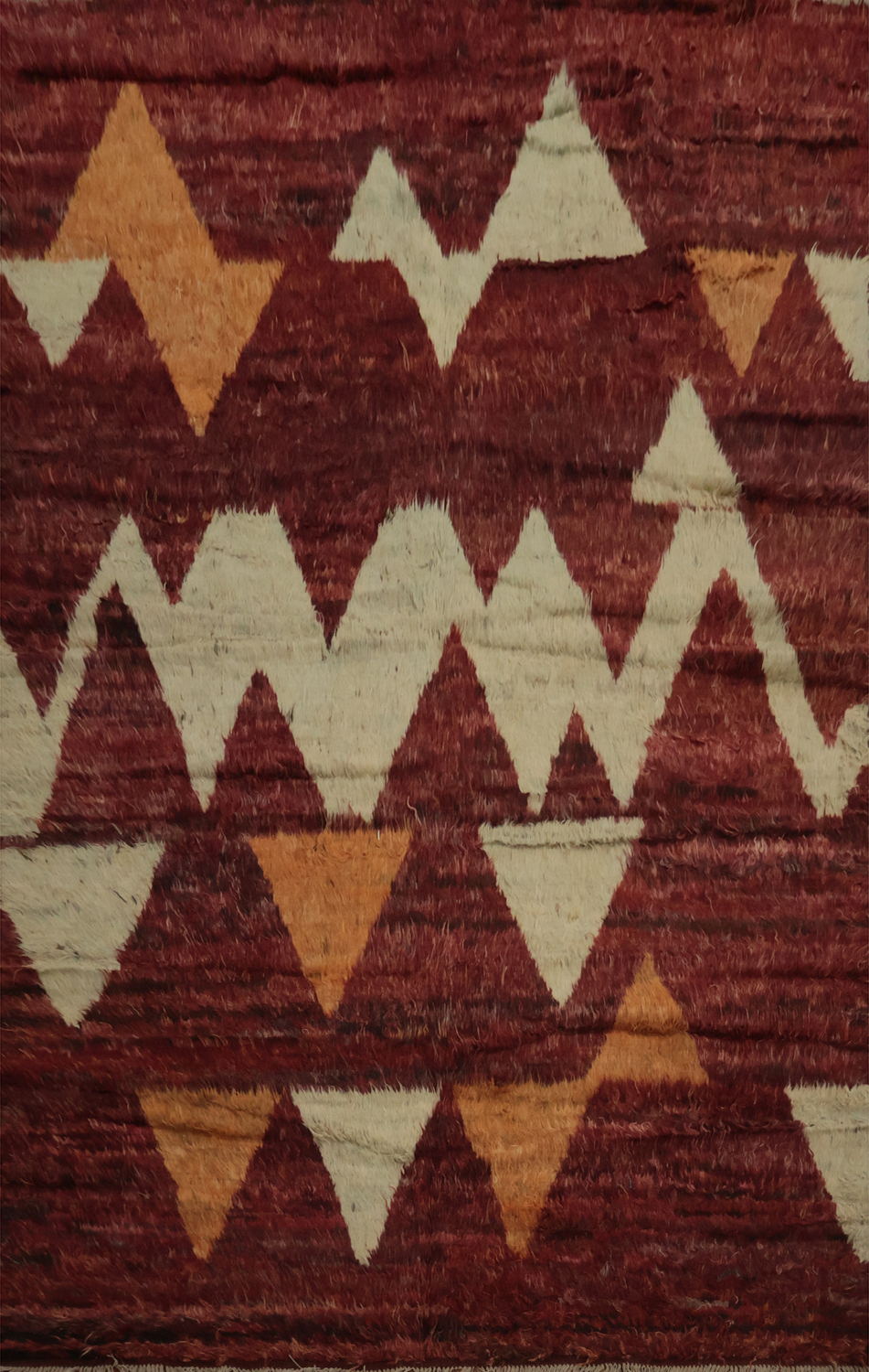Bold Geometric Moroccan Area Rug 7x10 Triangular Patterns in Rich Colors