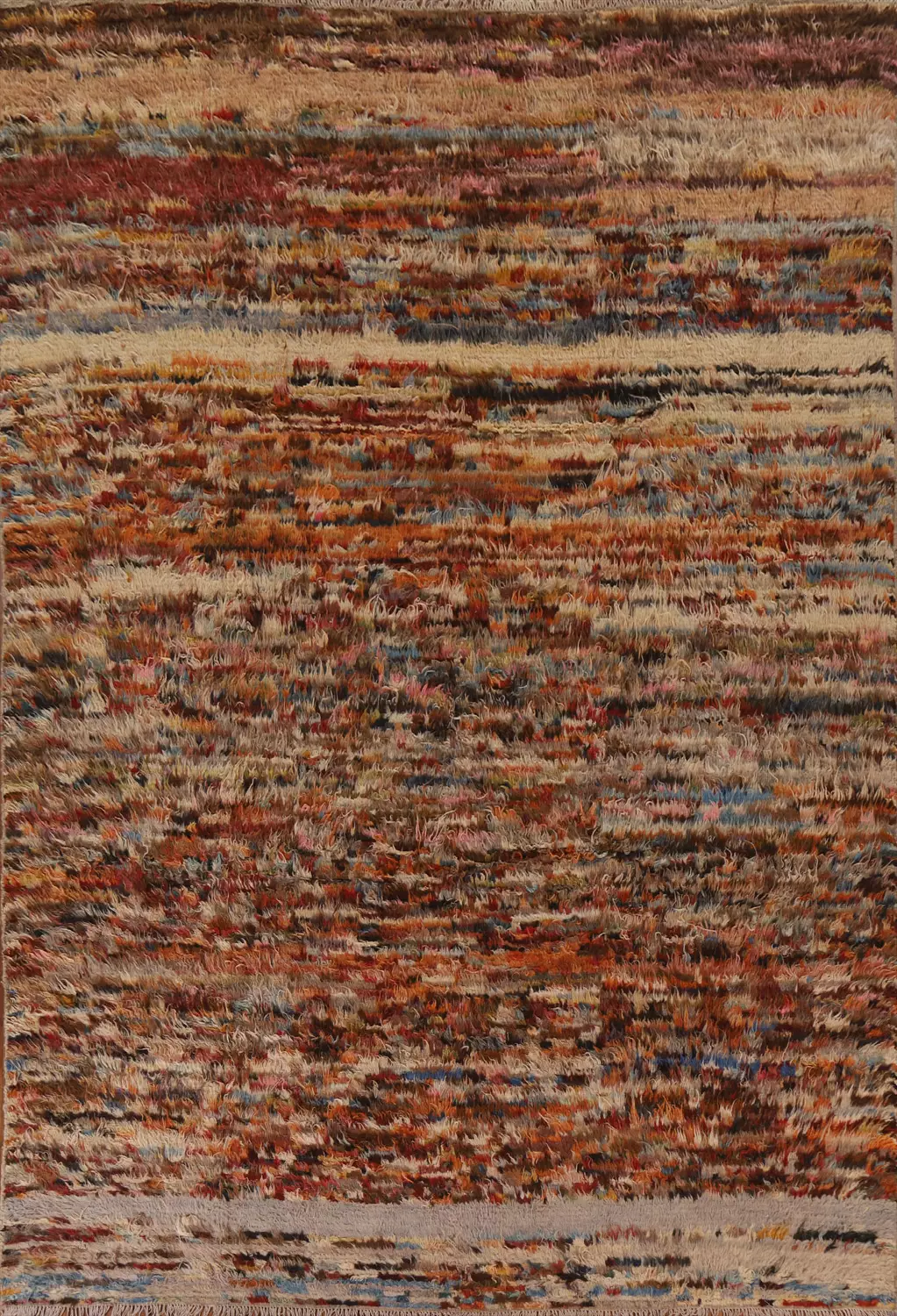 Rustic Multicolor Moroccan Shaggy Rug Adds Warmth to Any Space 9x12