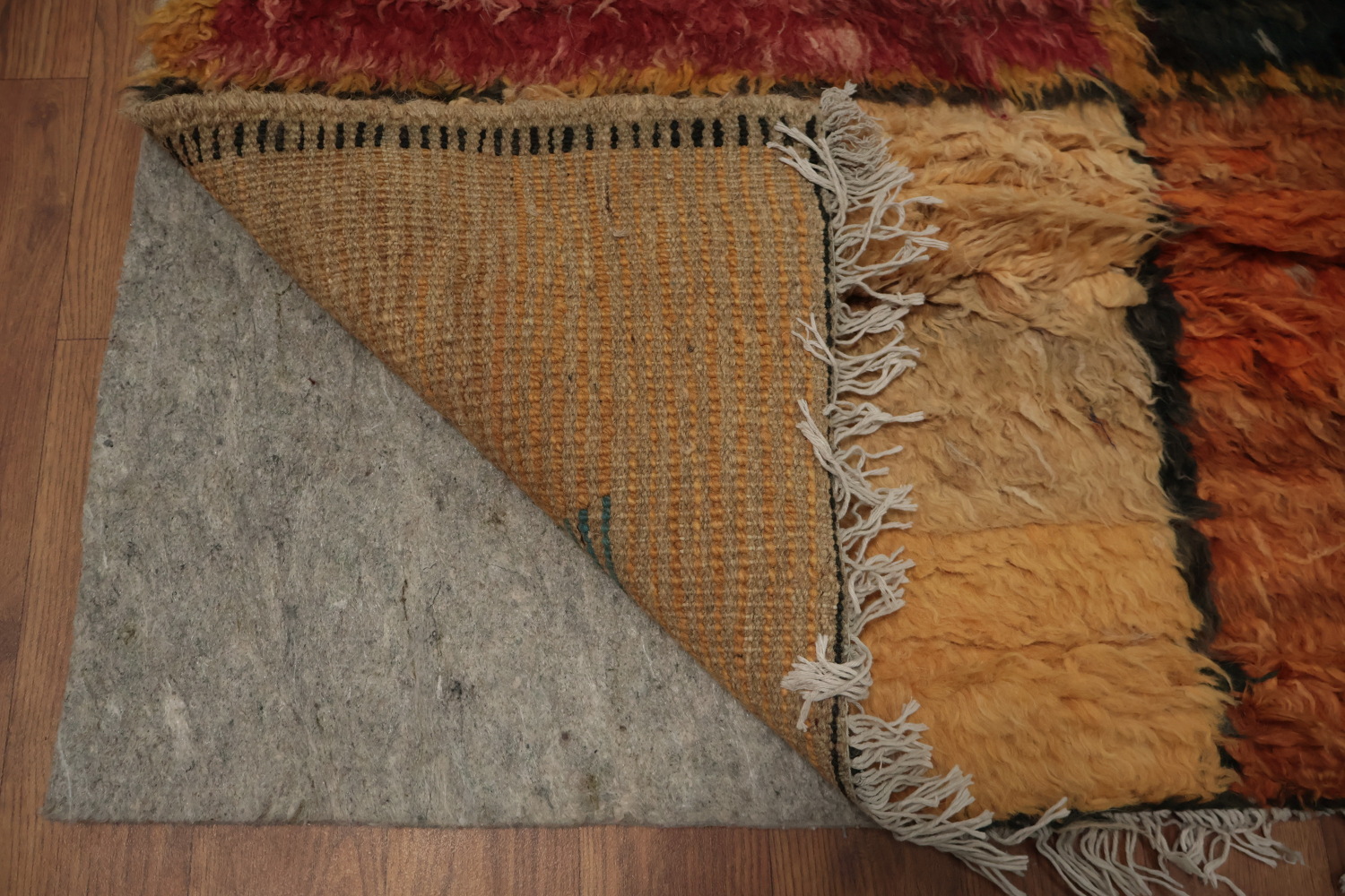 Rustic Charm Moroccan Berber Area Rug 7x10 with Dynamic Square Motifs