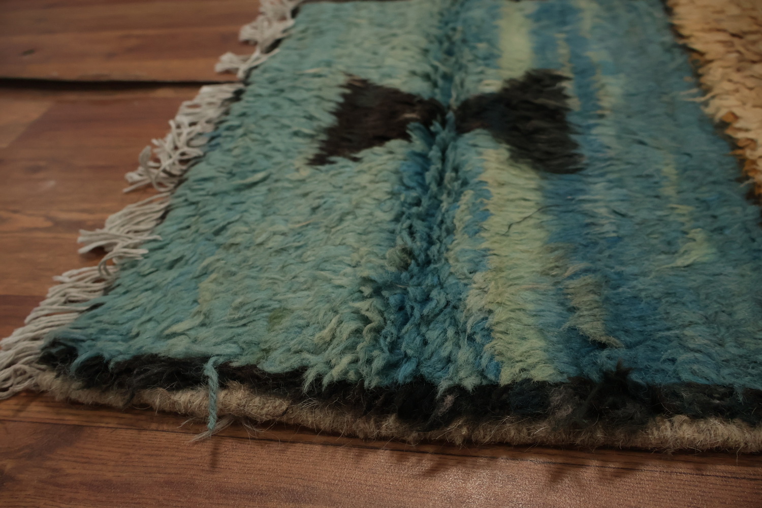 Rustic Charm Moroccan Berber Area Rug 7x10 with Dynamic Square Motifs