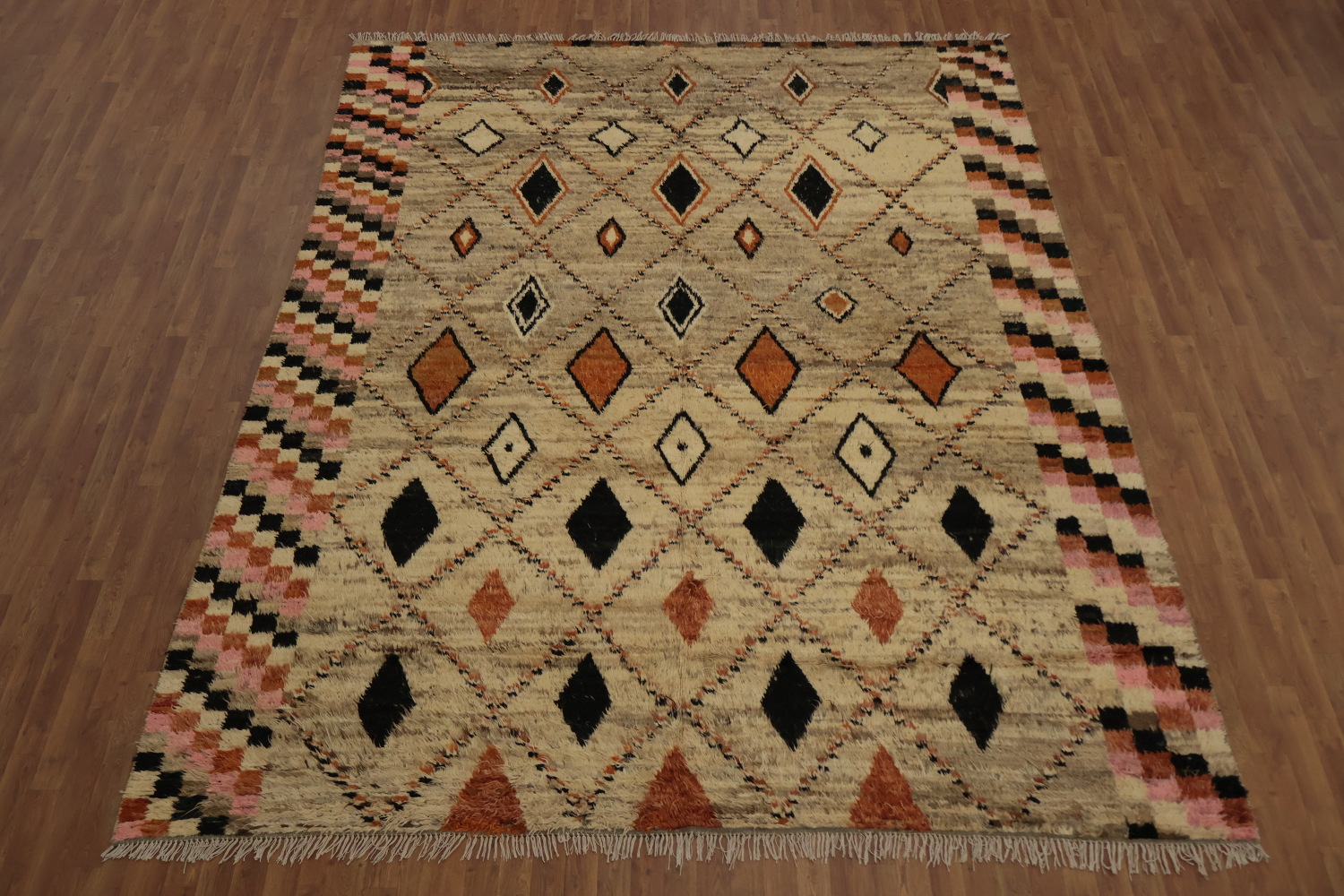 Elevate Your Space with Moroccan Large Area Rug 10x12 in Earthy Tones