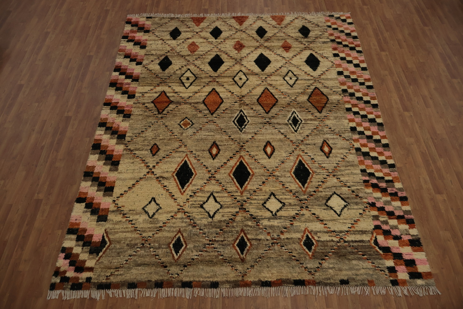 Elevate Your Space with Moroccan Large Area Rug 10x12 in Earthy Tones