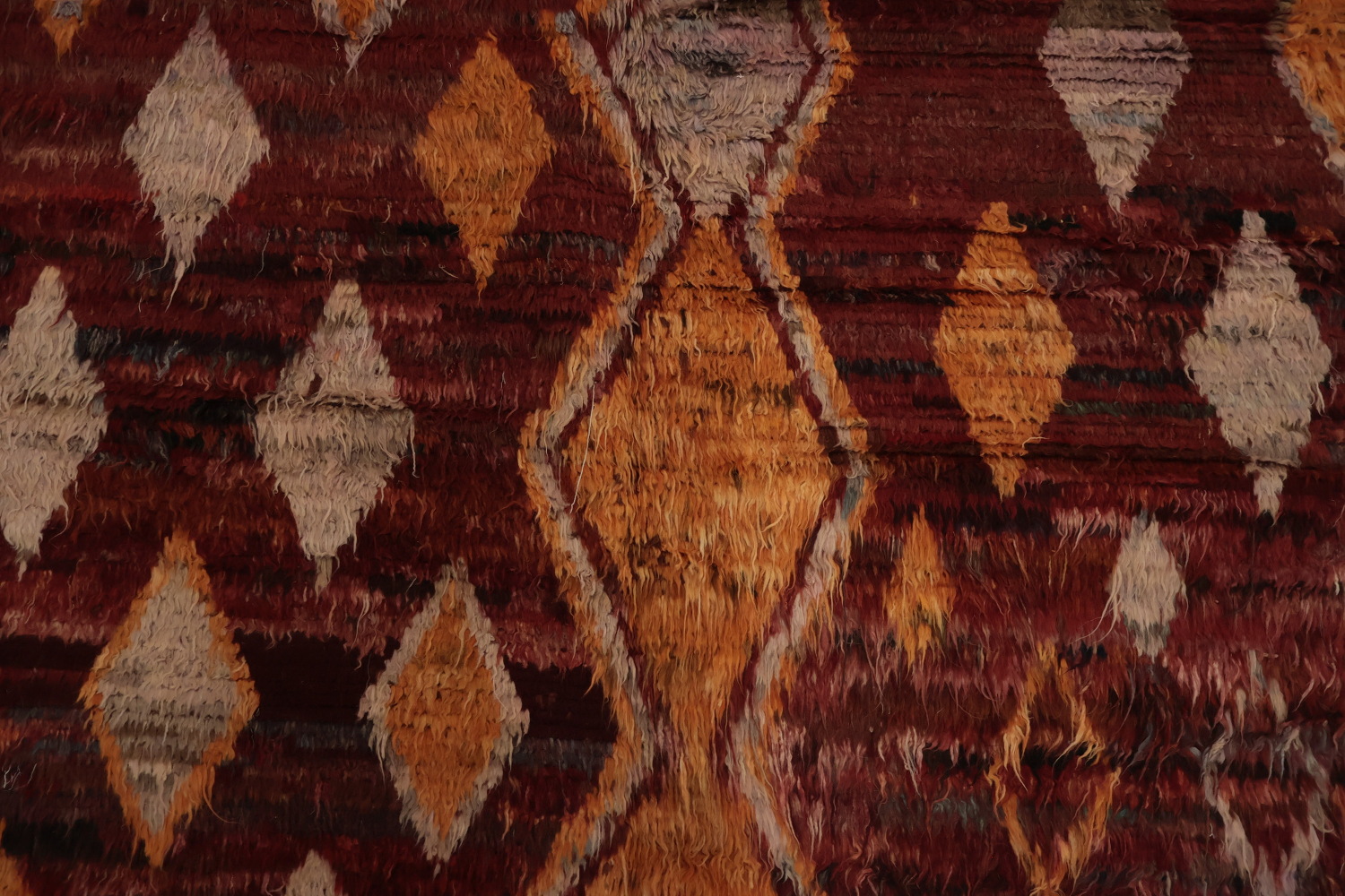 Stunning Artisanal Moroccan Area Rug 9x12 Deep Rich Hues and Unique Design
