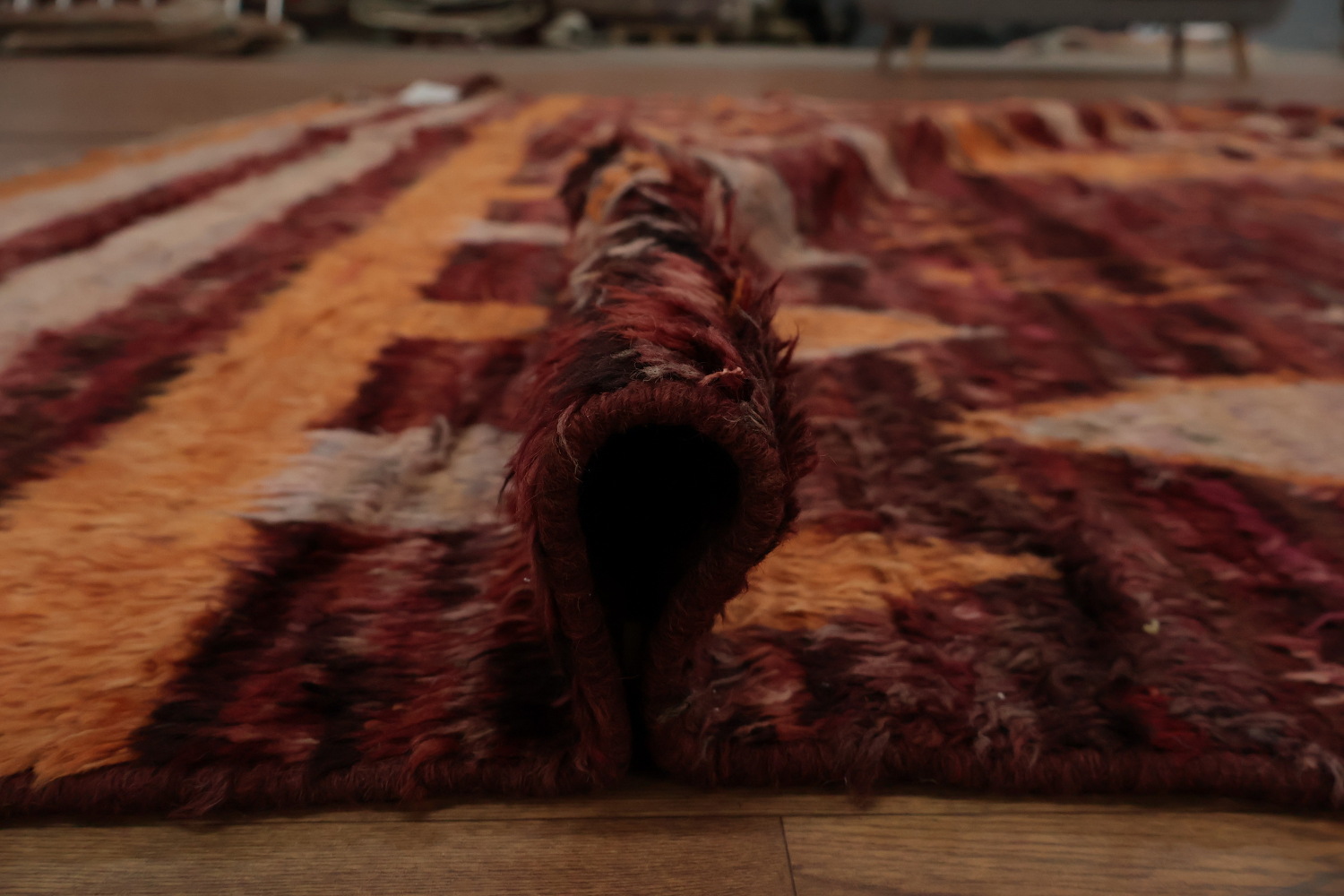 Stunning Artisanal Moroccan Area Rug 9x12 Deep Rich Hues and Unique Design