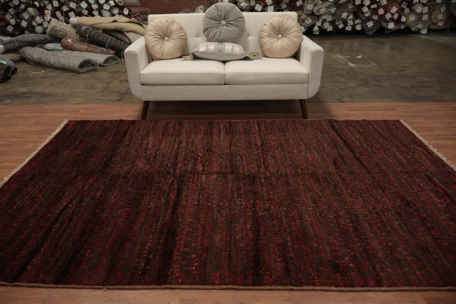Dark Brown Moroccan Wool Area Rug 6x10