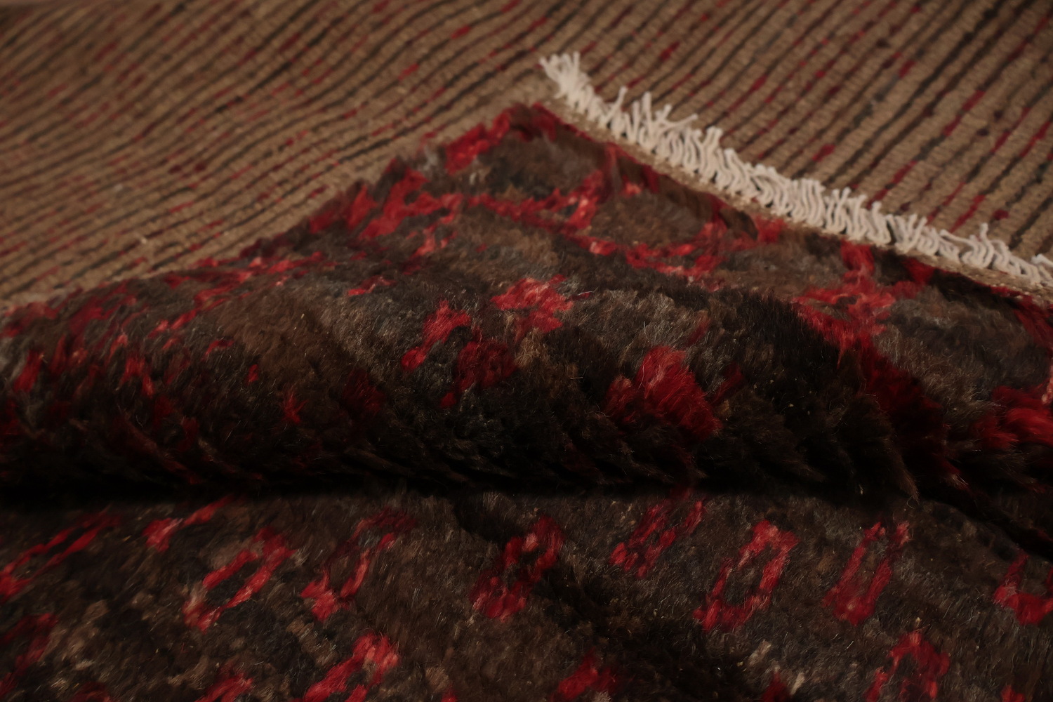 Dark Brown Moroccan Wool Area Rug 6x10