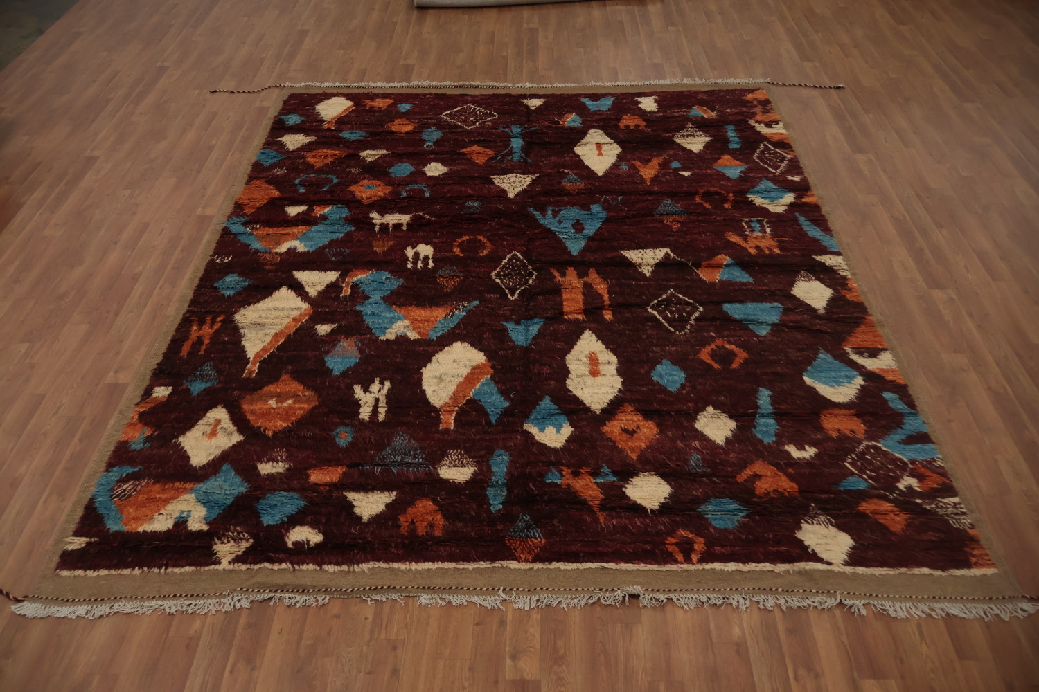 Artisanal Geometric Moroccan Area Rug 8x10 with Vibrant Patterns