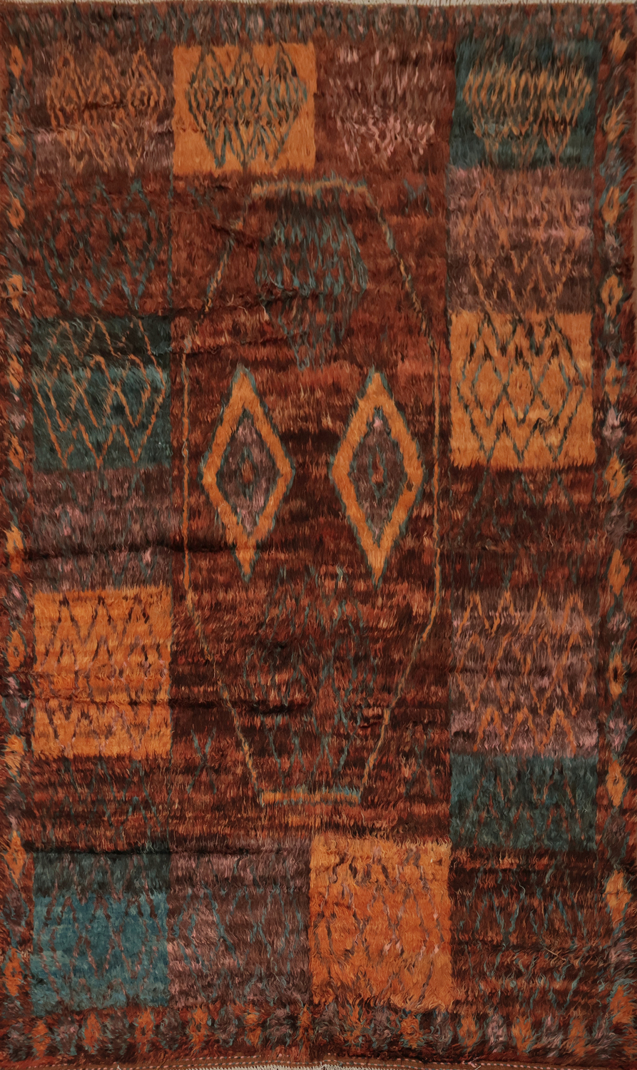 Geometric Wool Moroccan Area Rug 7x10