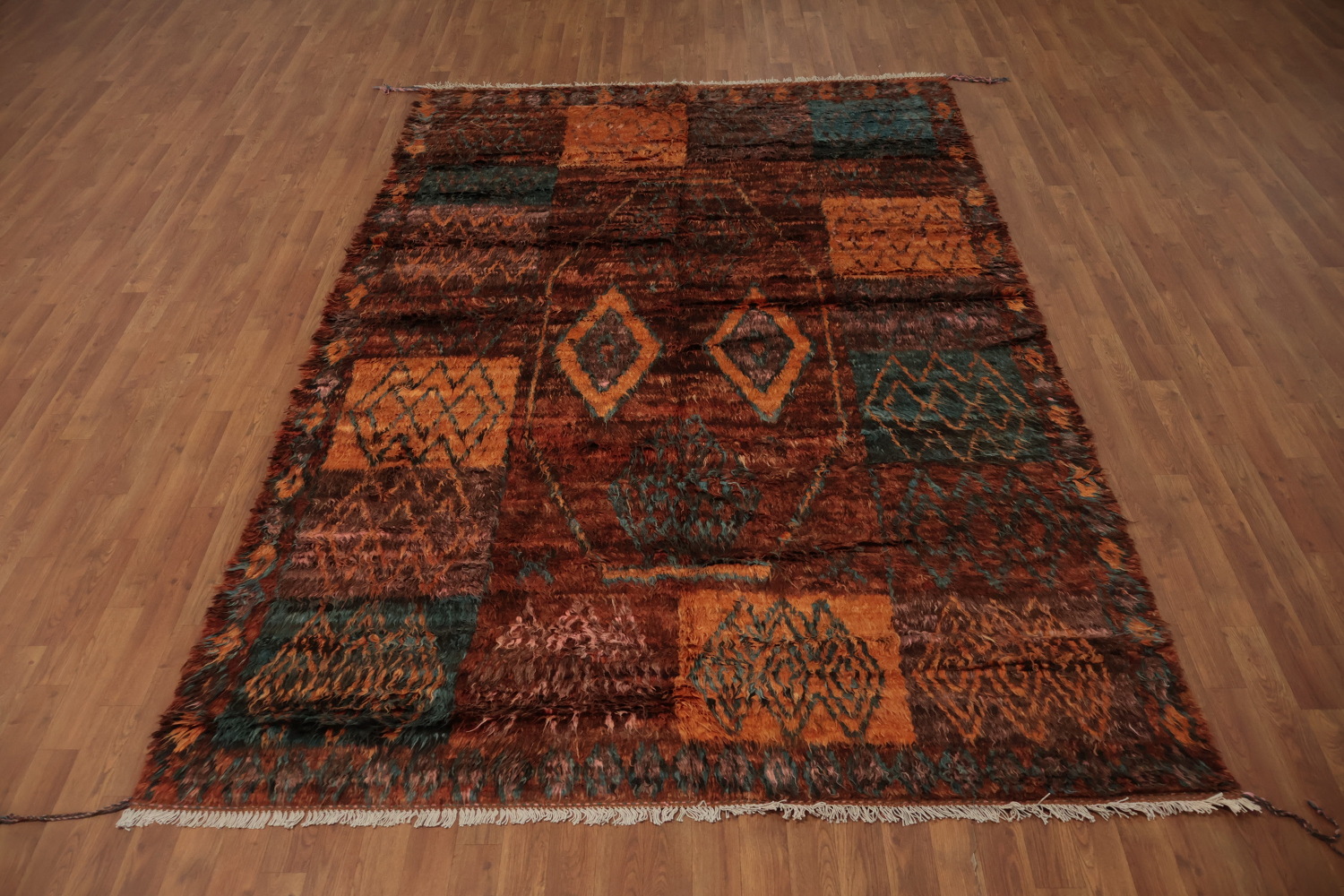 Geometric Wool Moroccan Area Rug 7x10