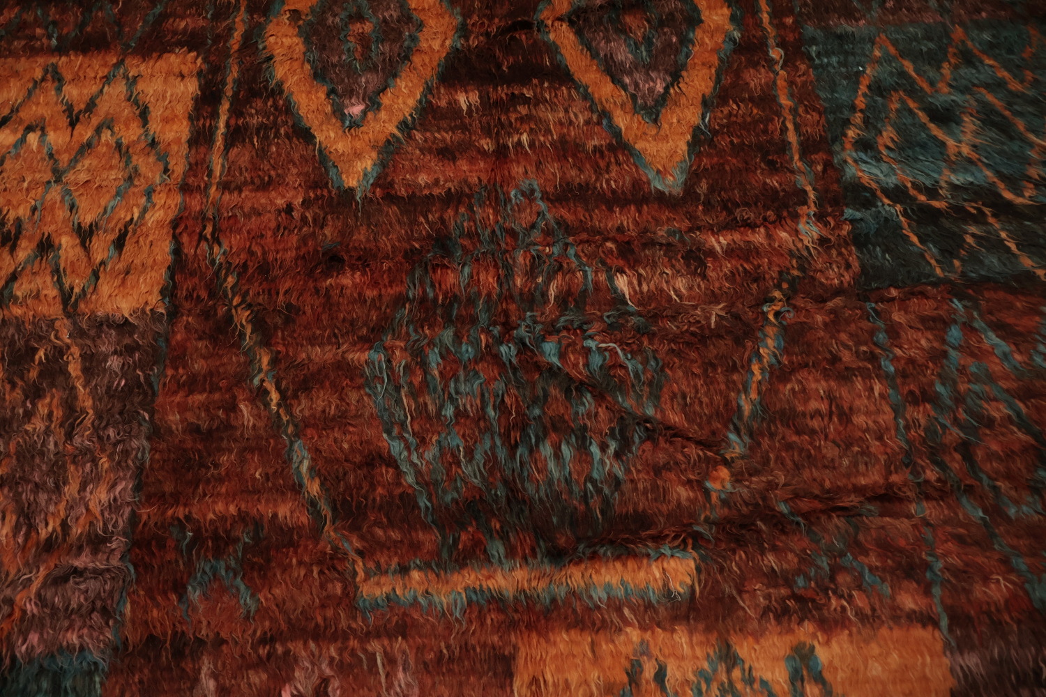 Geometric Wool Moroccan Area Rug 7x10