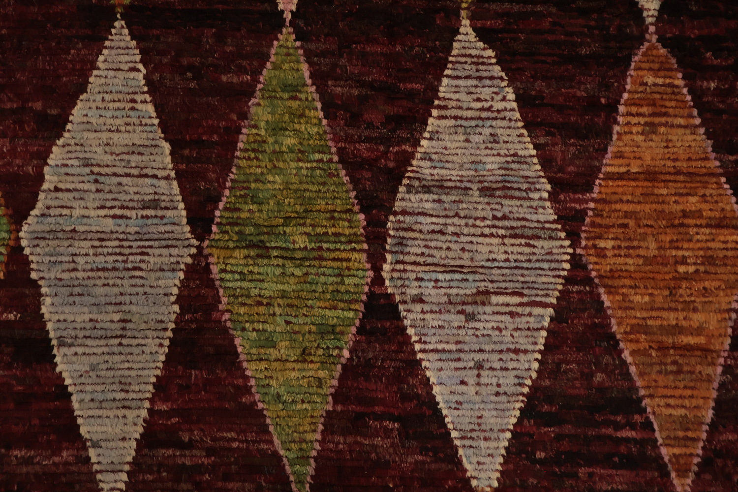 Elegant Rustic Moroccan Area Rug 10x13 with Geometric Diamond Motifs