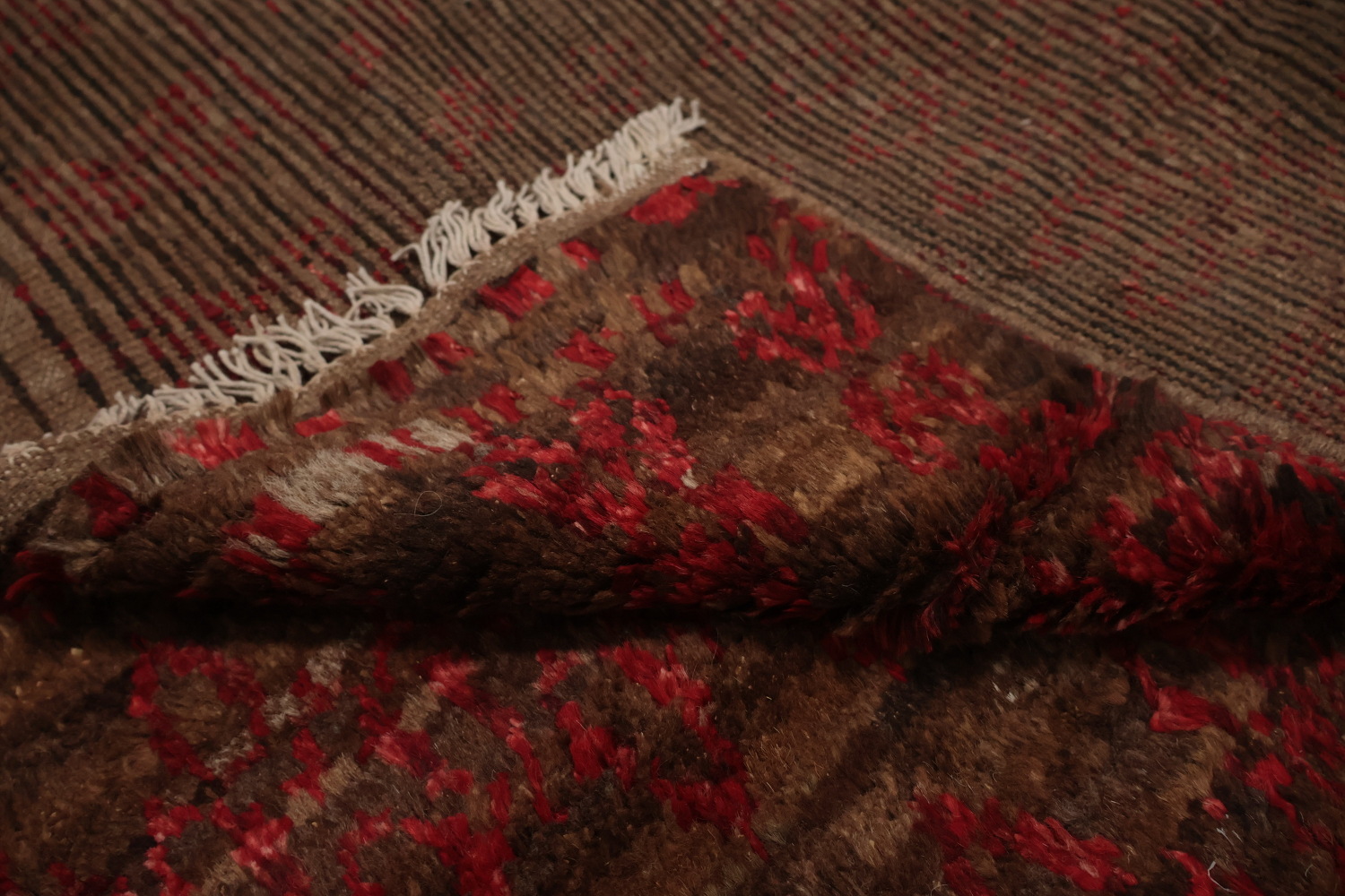 Brown Wool Moroccan Oriental Area Rug 6x8