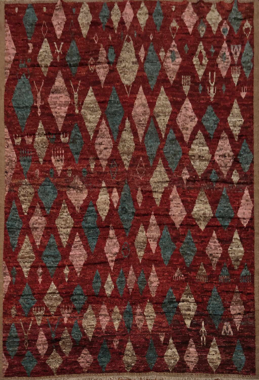 Red Moroccan Oriental Area Rug 9x12