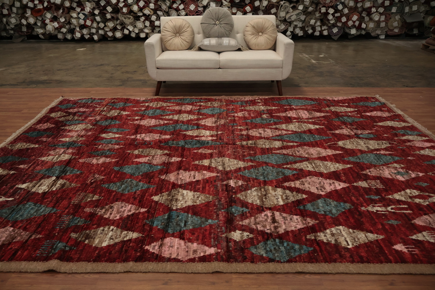 Red Moroccan Oriental Area Rug 9x12