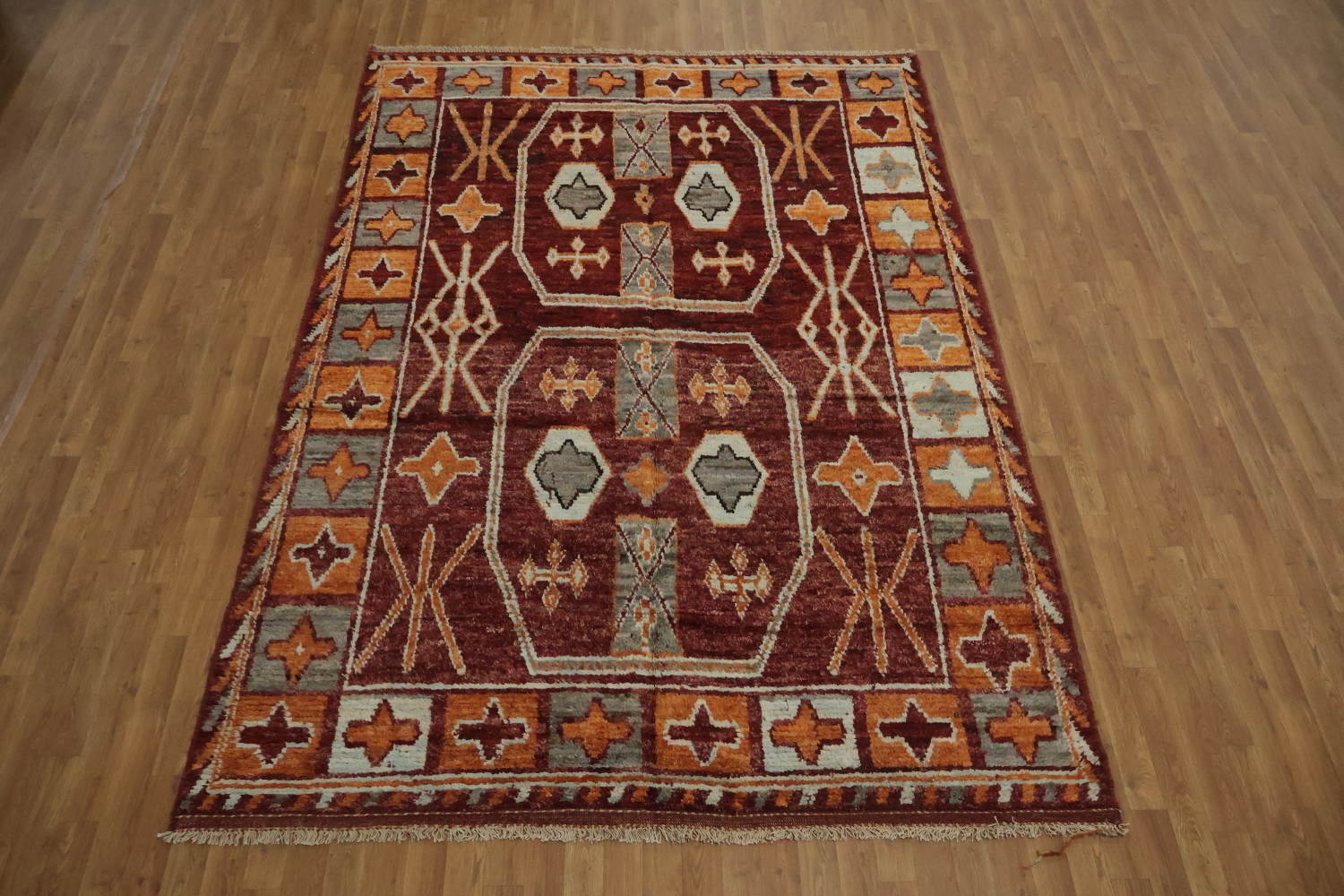 Red Moroccan Oriental Area Rug 7x10