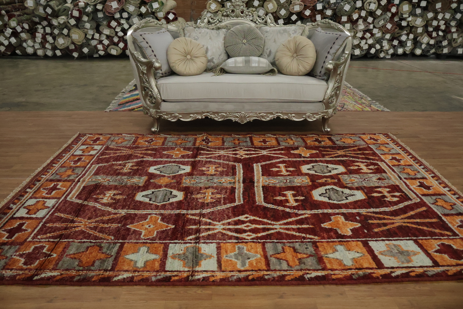Red Moroccan Oriental Area Rug 7x10