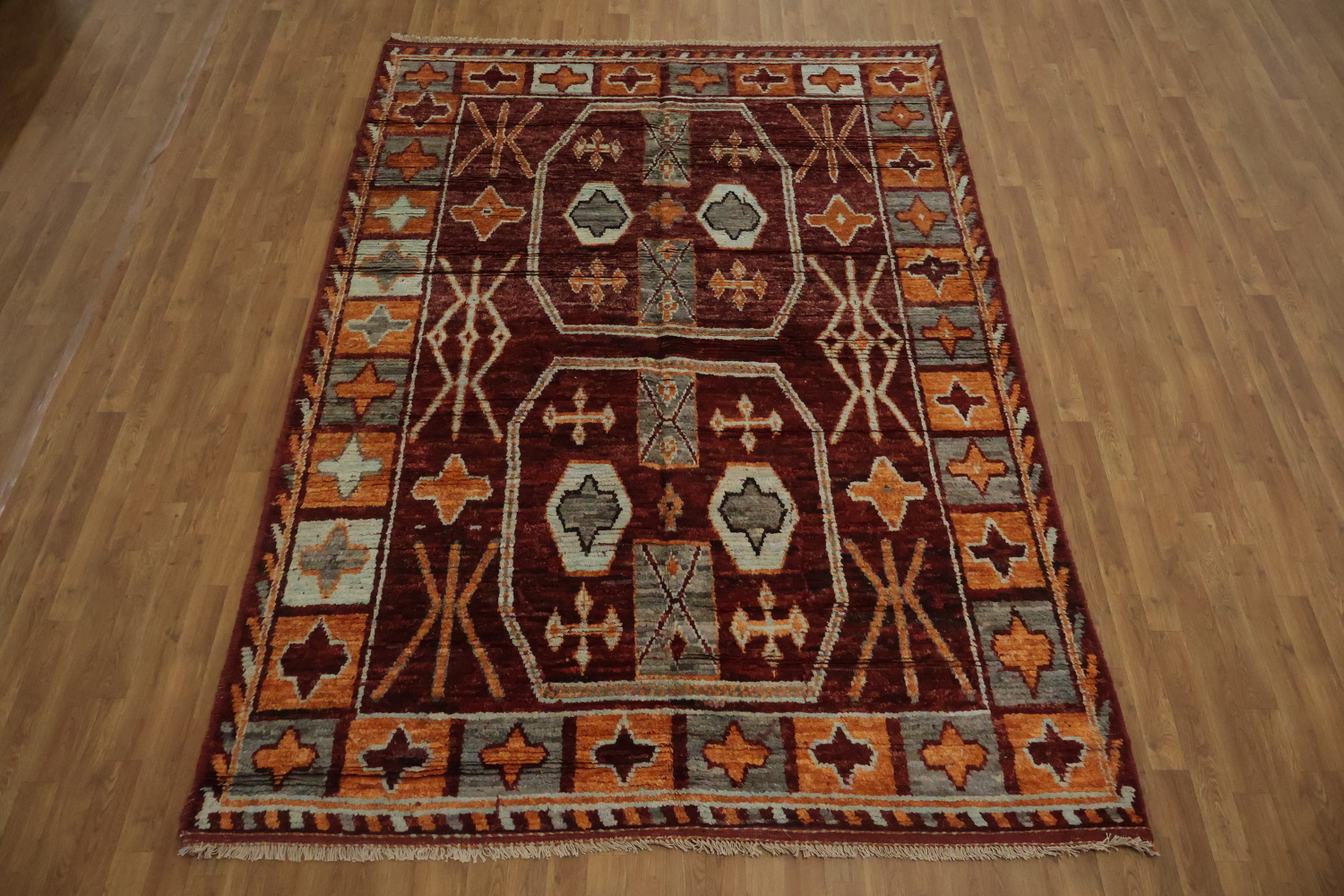 Red Moroccan Oriental Area Rug 7x10