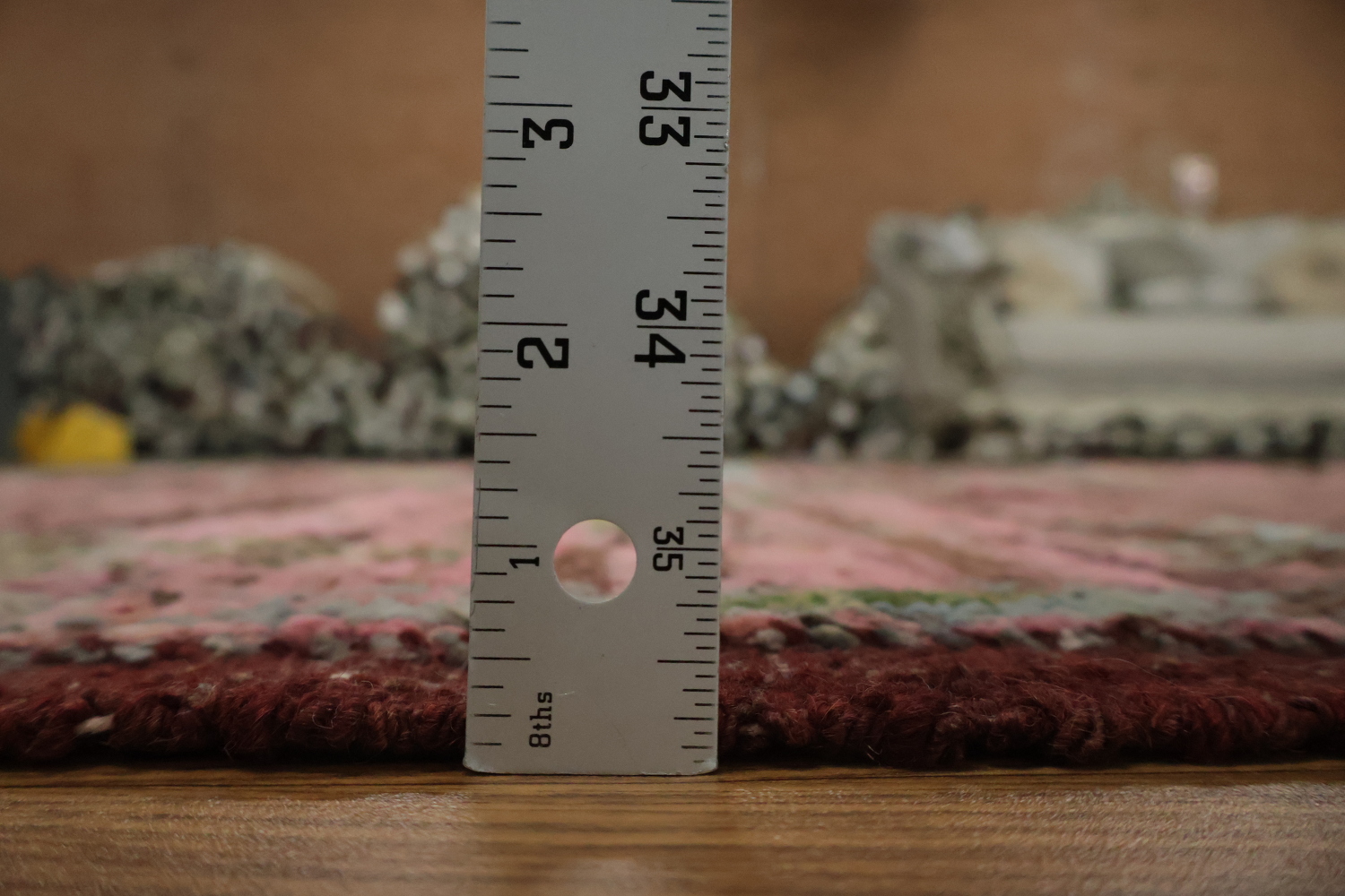 Pink Wool Moroccan Oriental Area Rug 6x9
