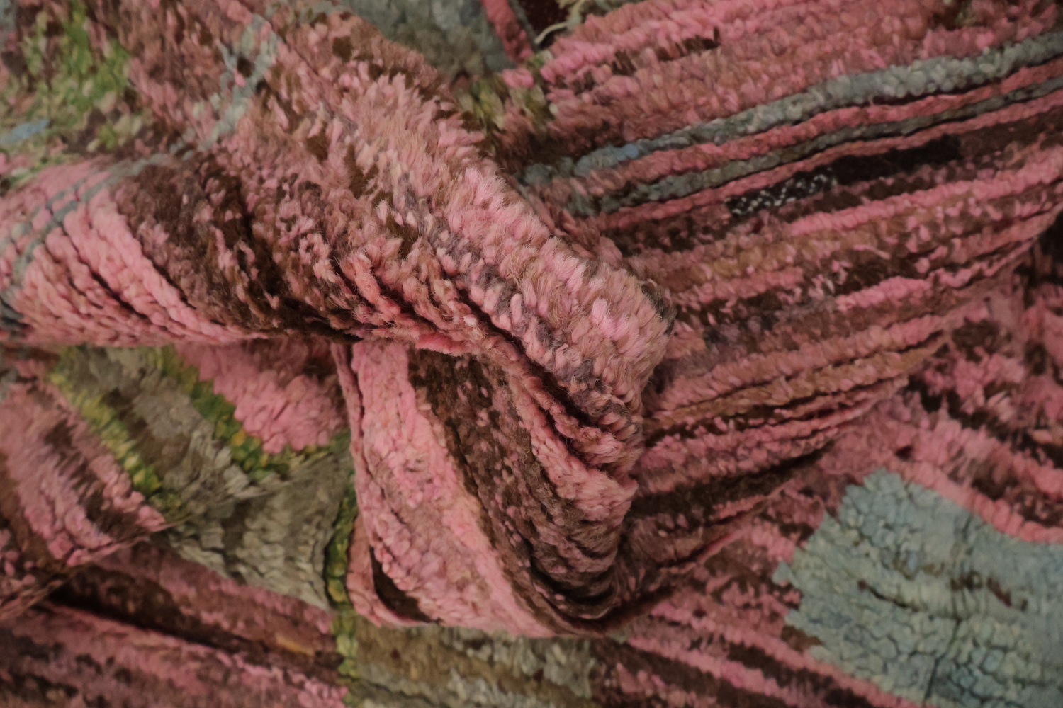 Pink Wool Moroccan Oriental Area Rug 6x9