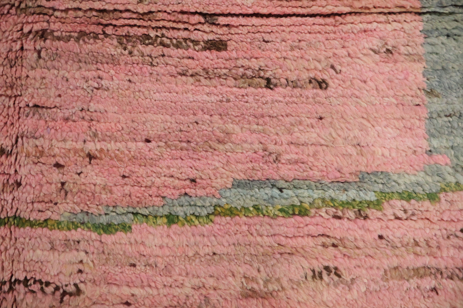 Pink Wool Moroccan Oriental Area Rug 6x9