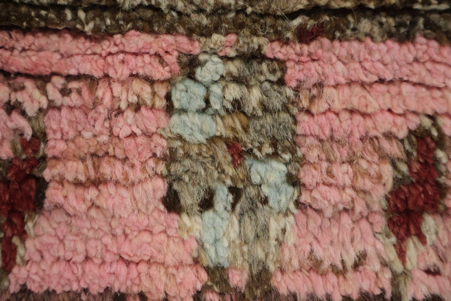 Pink Wool Moroccan Oriental Area Rug 6x9