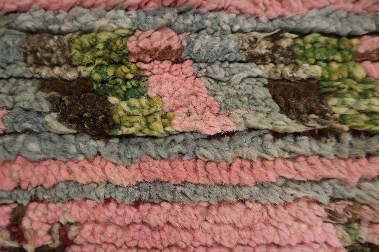 Pink Wool Moroccan Oriental Area Rug 6x9