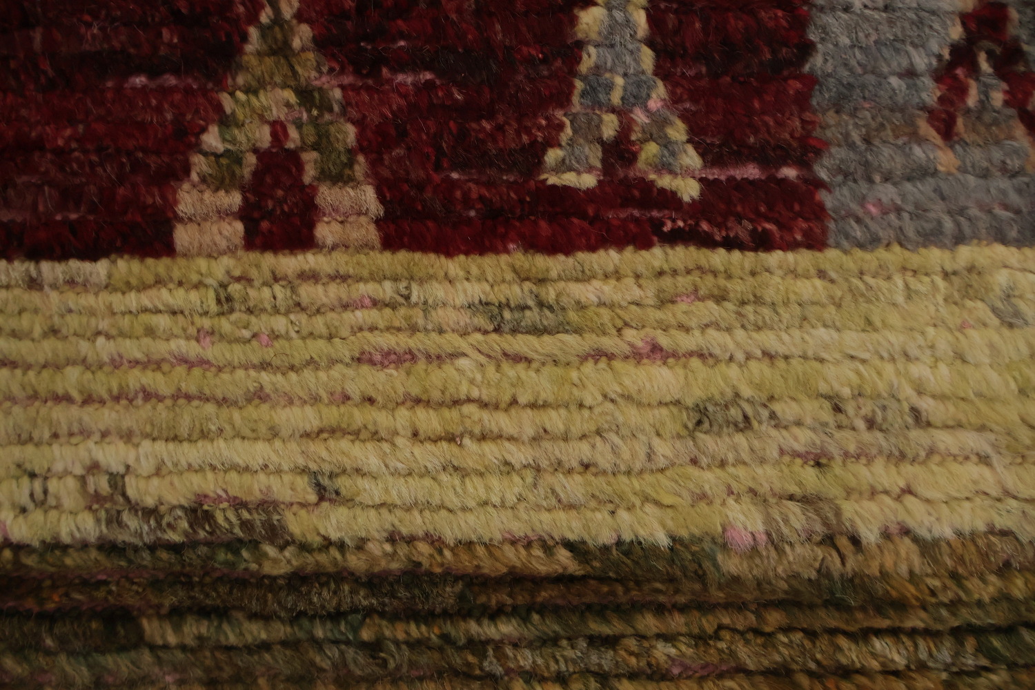 Tribal Moroccan Area Rug 10x12 with Burgundy and Earthy Colors