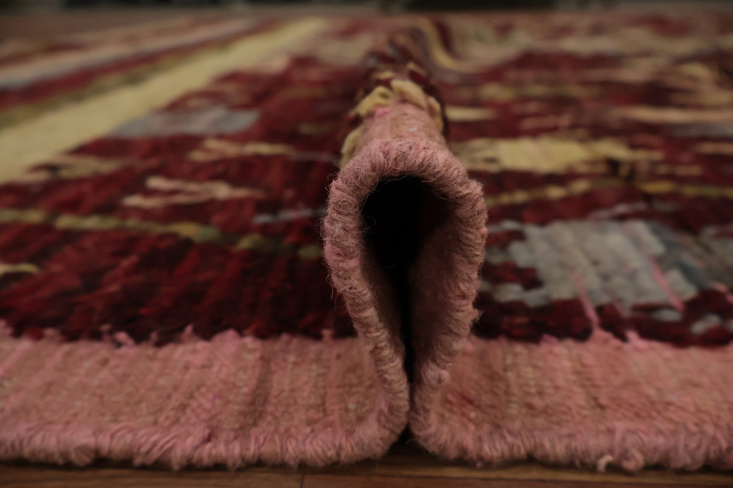 Tribal Moroccan Area Rug 10x12 with Burgundy and Earthy Colors