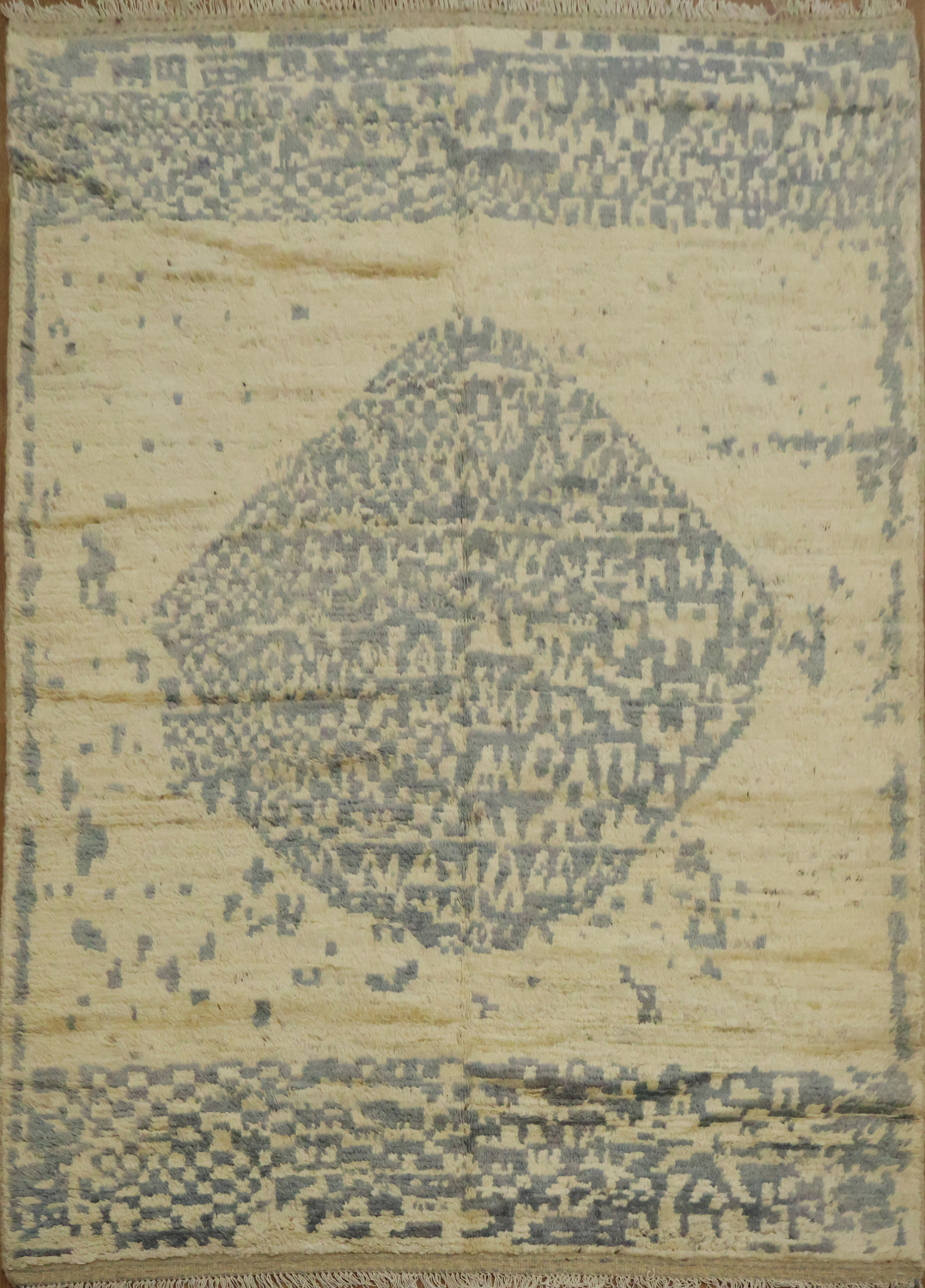 Hand-Knotted Moroccan Wool Area Rug 6x8