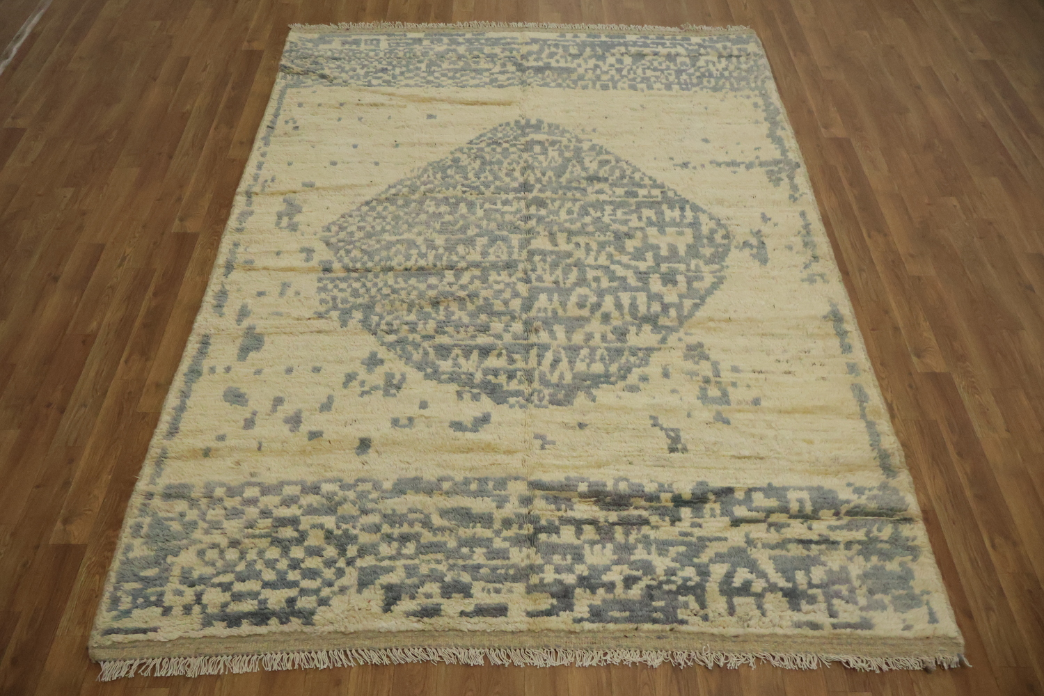 Hand-Knotted Moroccan Wool Area Rug 6x8