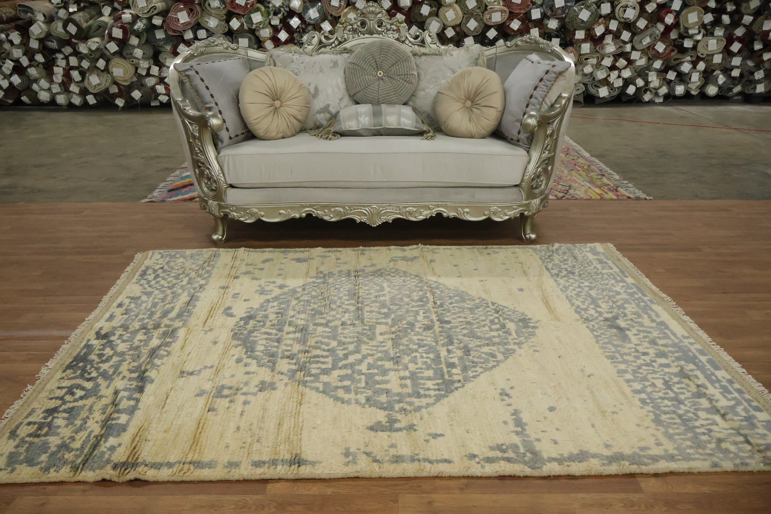 Hand-Knotted Moroccan Wool Area Rug 6x8