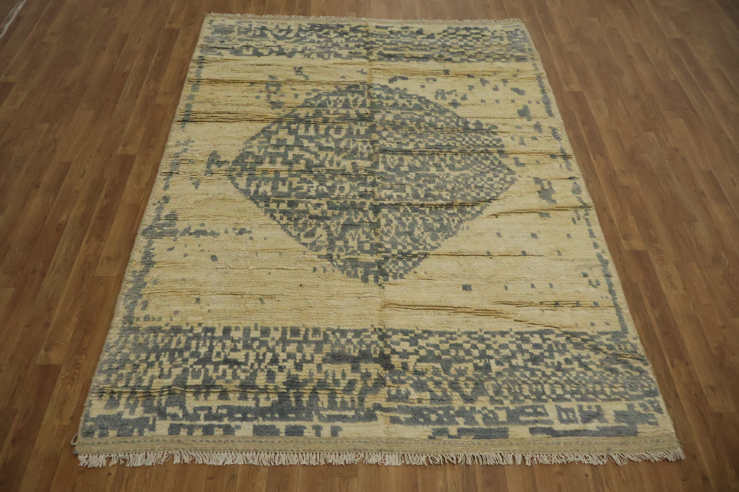 Hand-Knotted Moroccan Wool Area Rug 6x8