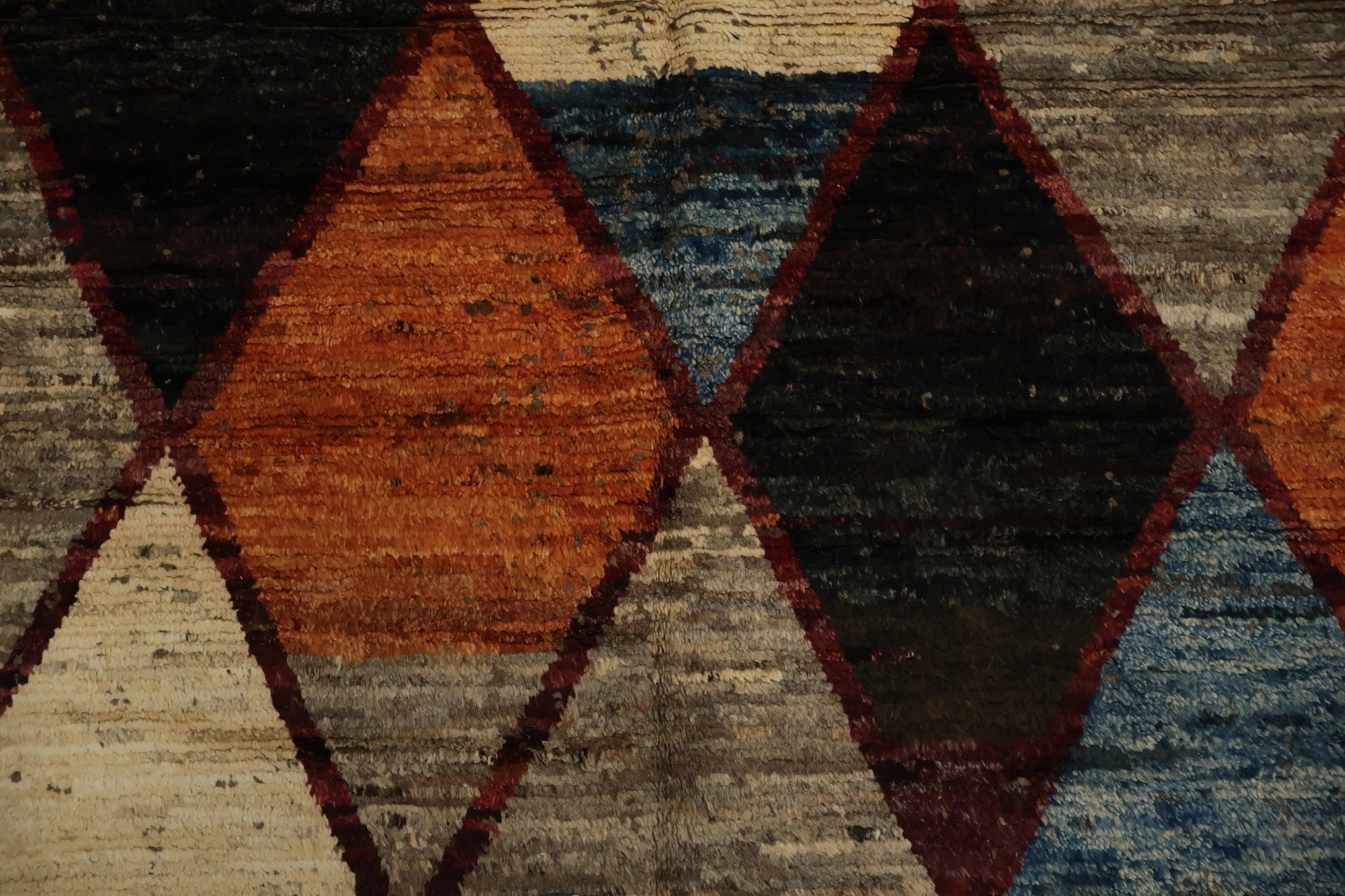Bold Statement Multicolored Diamond Moroccan Area Rug 9x12